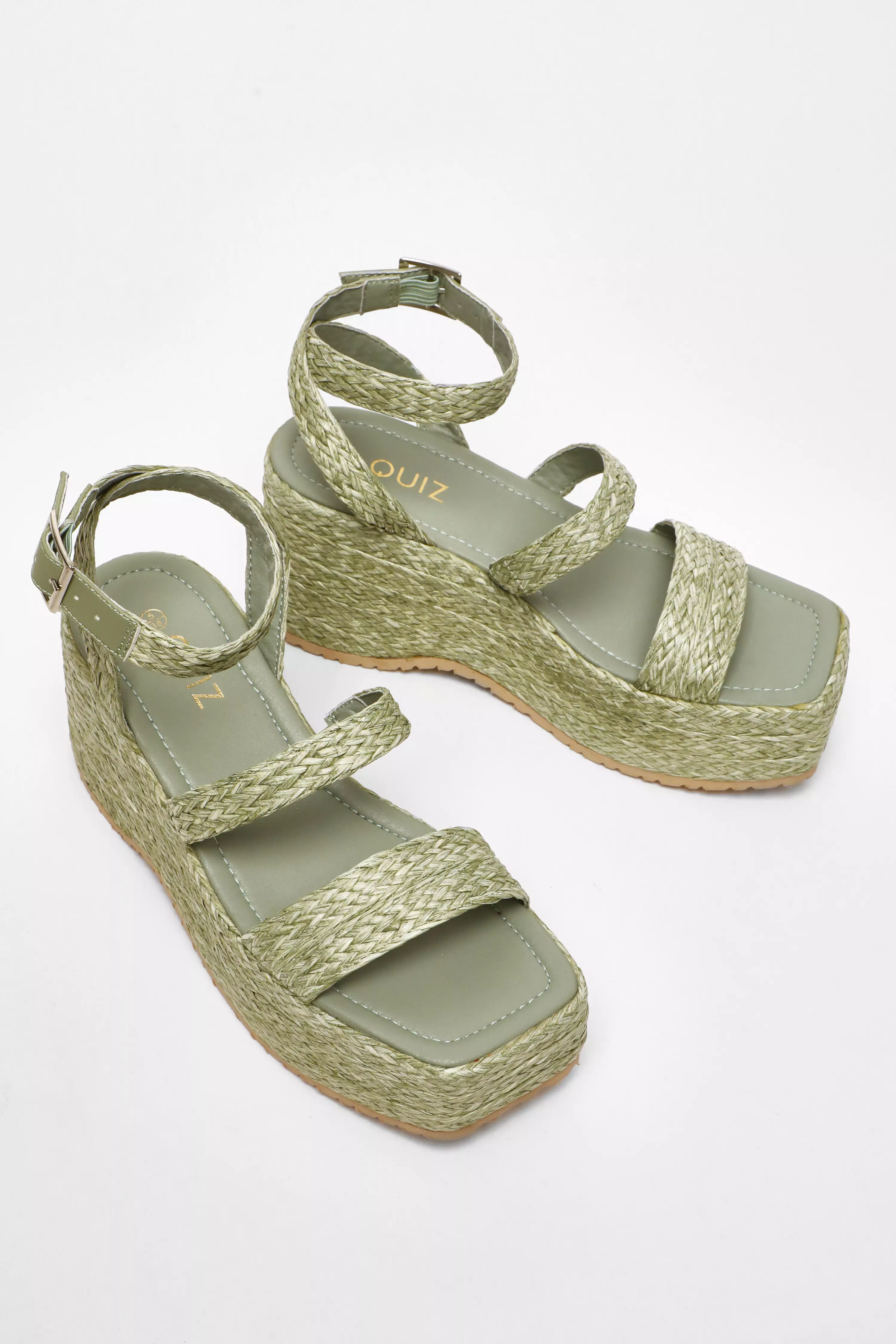 Sage Woven Chunky Platform Wedges