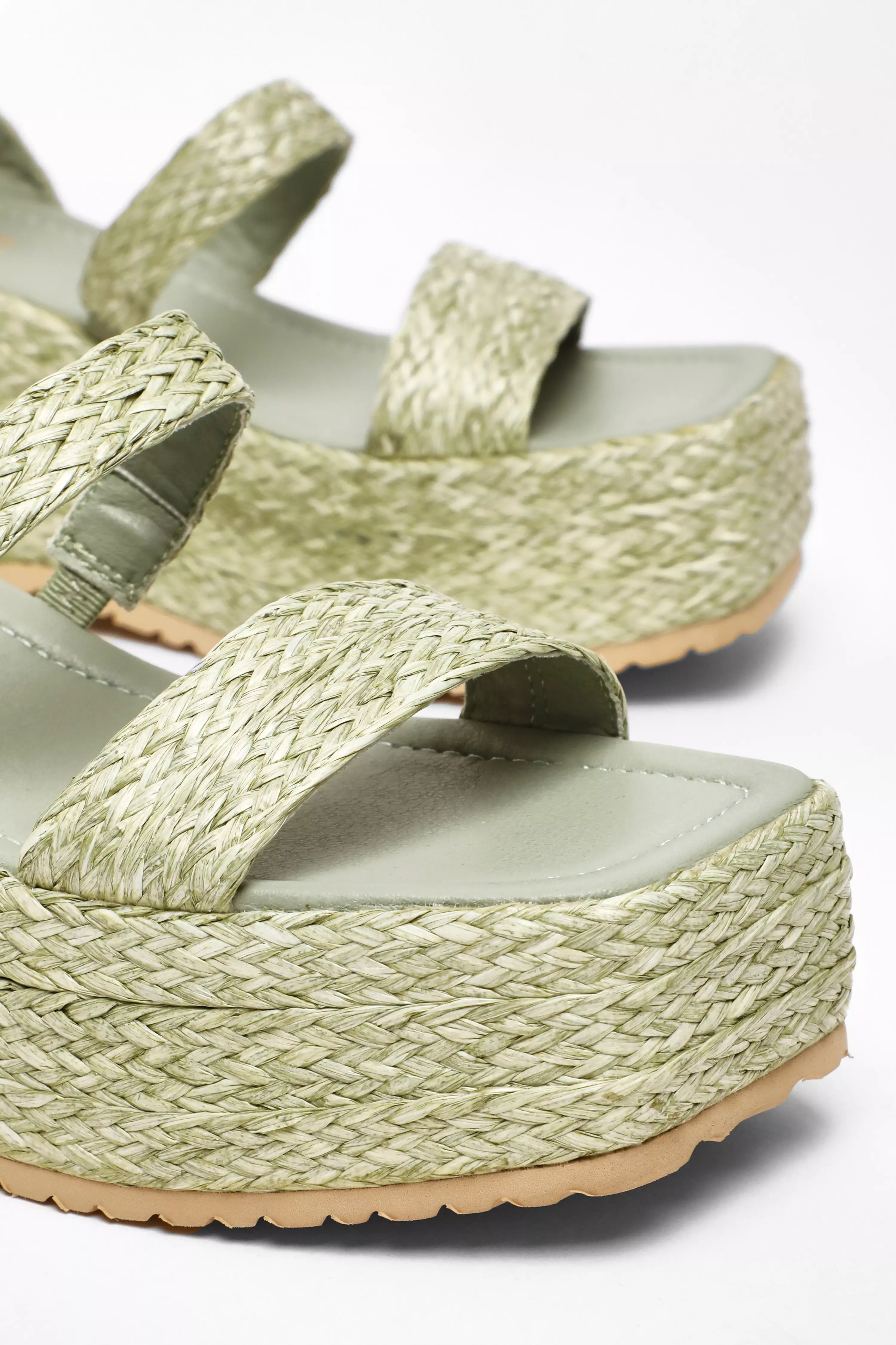 Sage Woven Chunky Platform Wedges