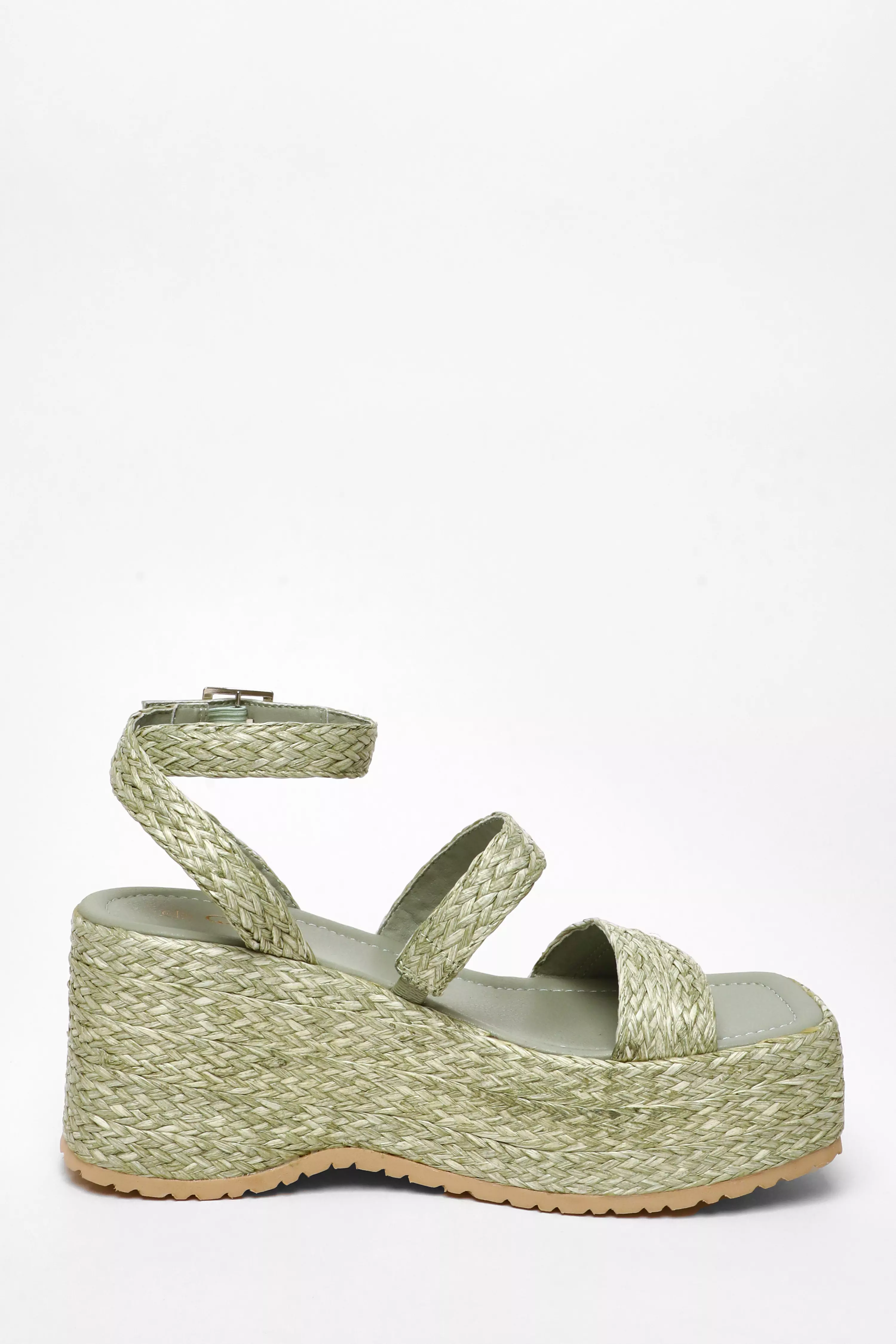 Sage Woven Chunky Platform Wedges