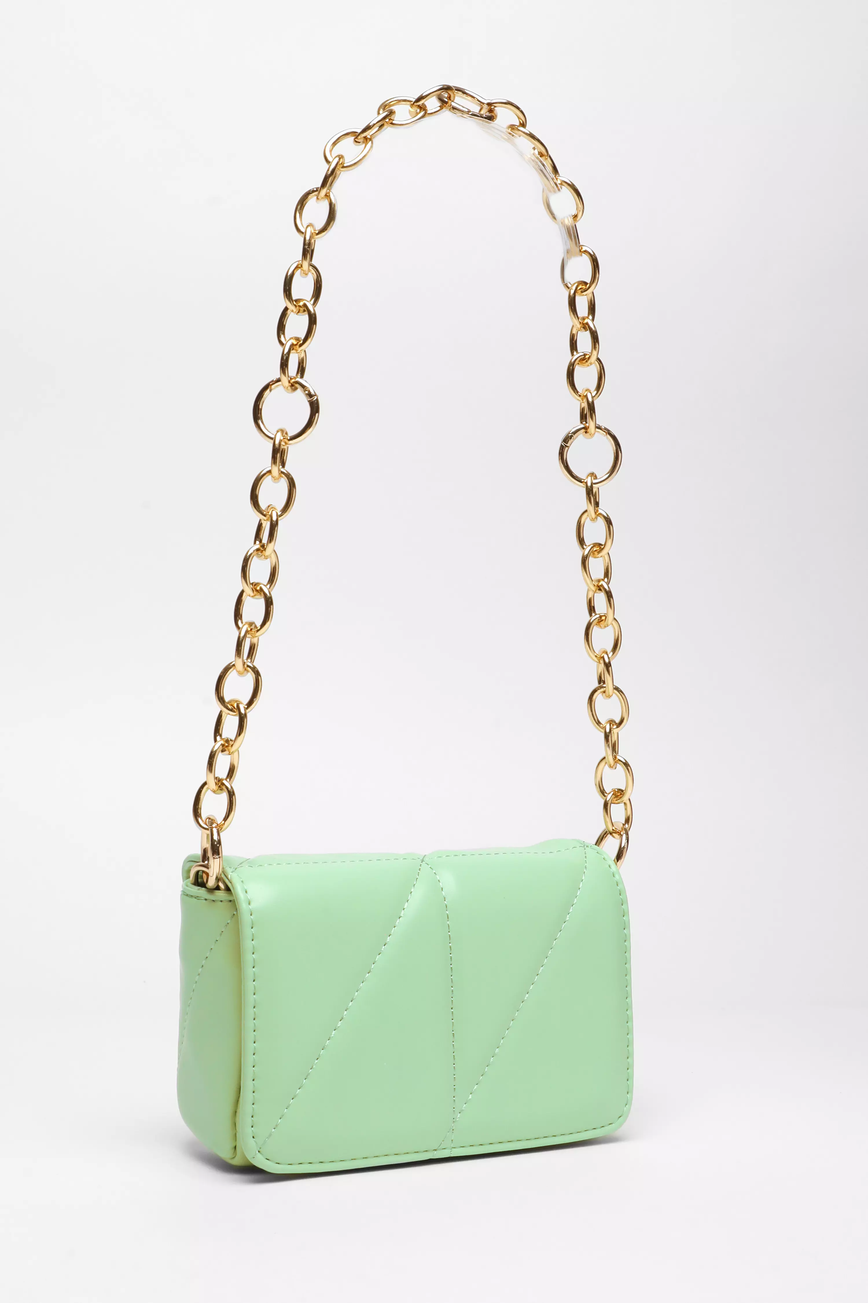 Green Faux Leather Mini Shoulder Bag