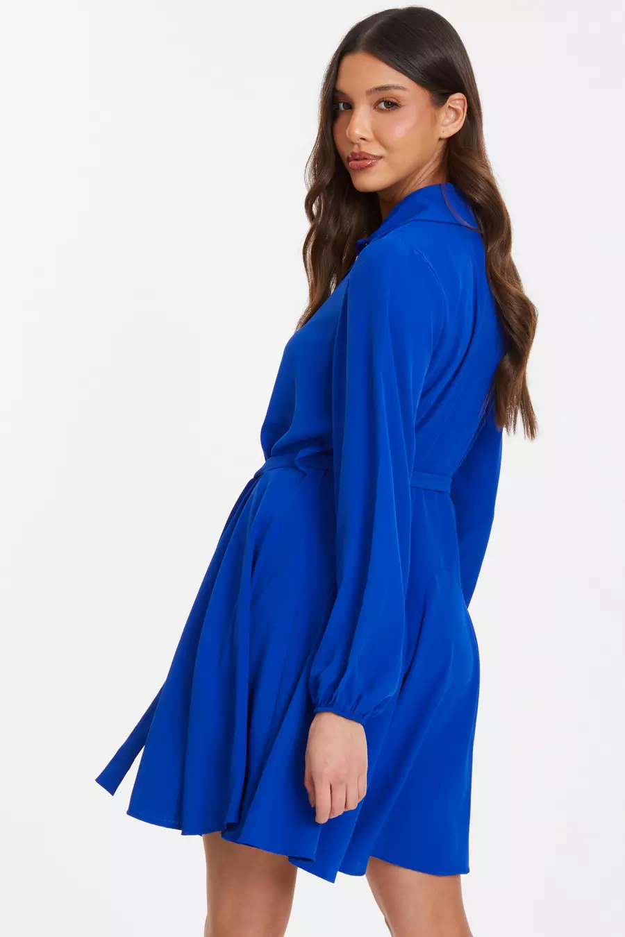 Electric blue shirt dress hotsell