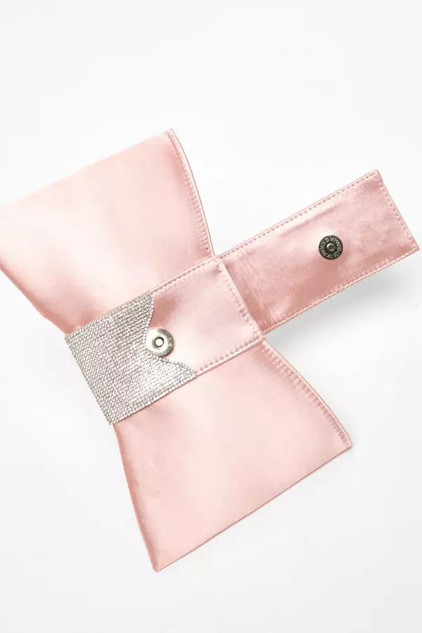 Pink Diamante Jewel Bow Bag