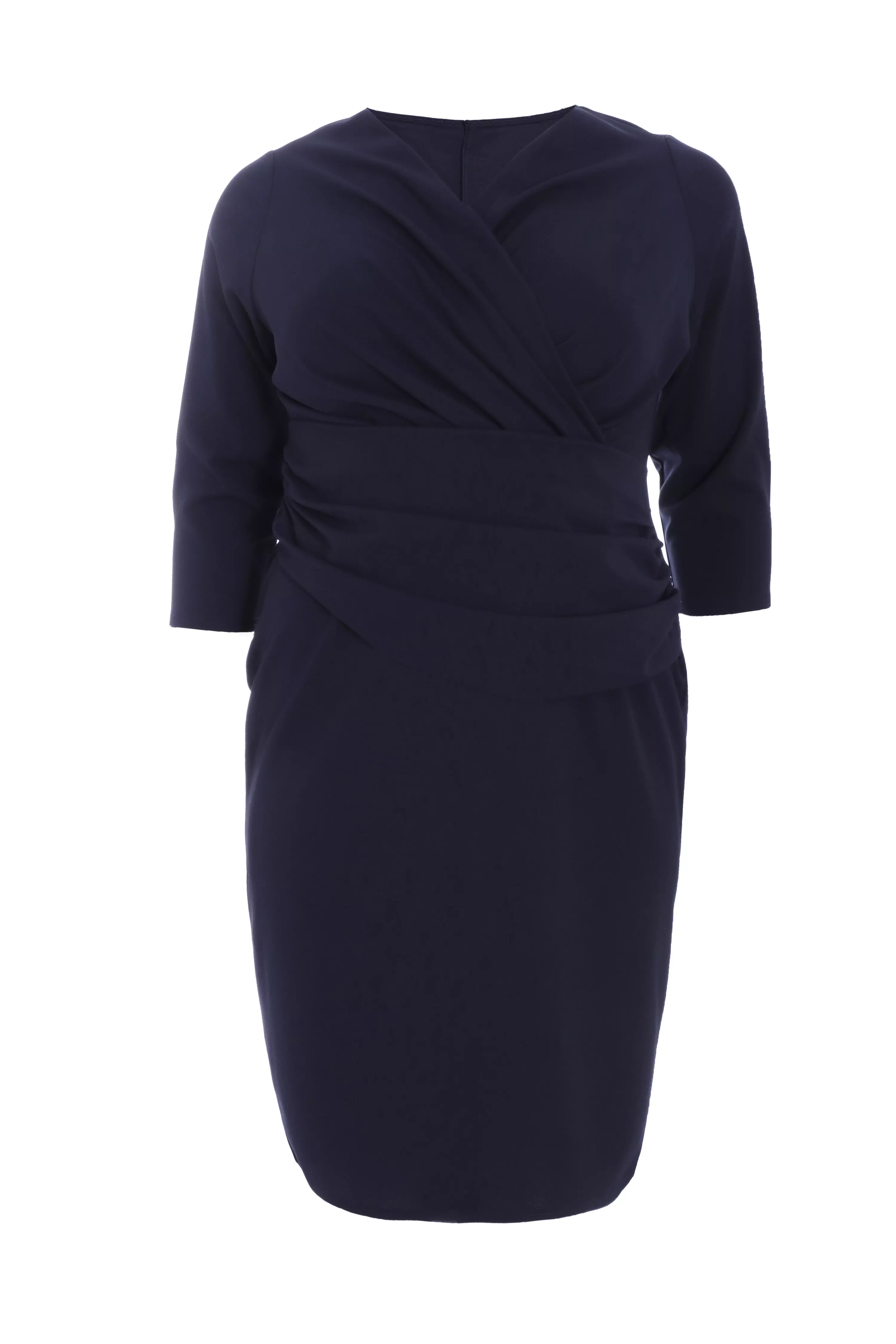 Curve Navy Scuba Midi Dress