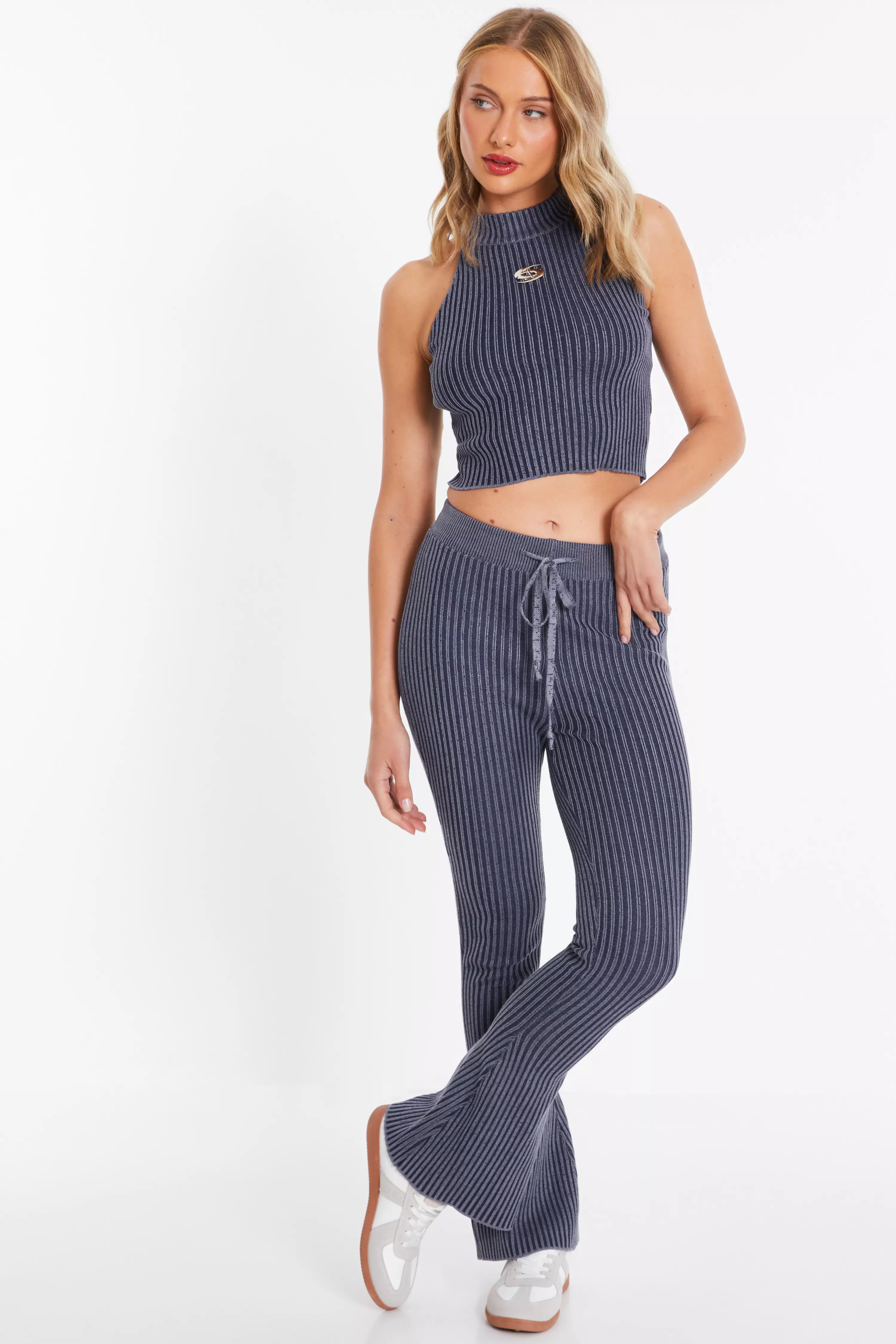 Blue Ribbed Trousers