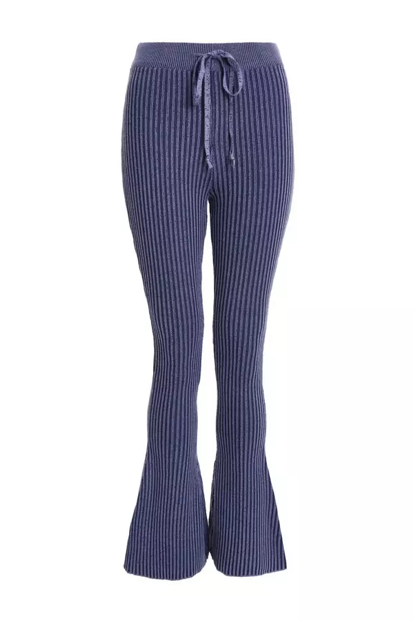 Blue Ribbed Trousers