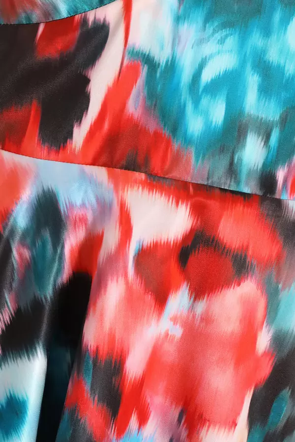 Multicoloured Satin Smudge Print Playsuit