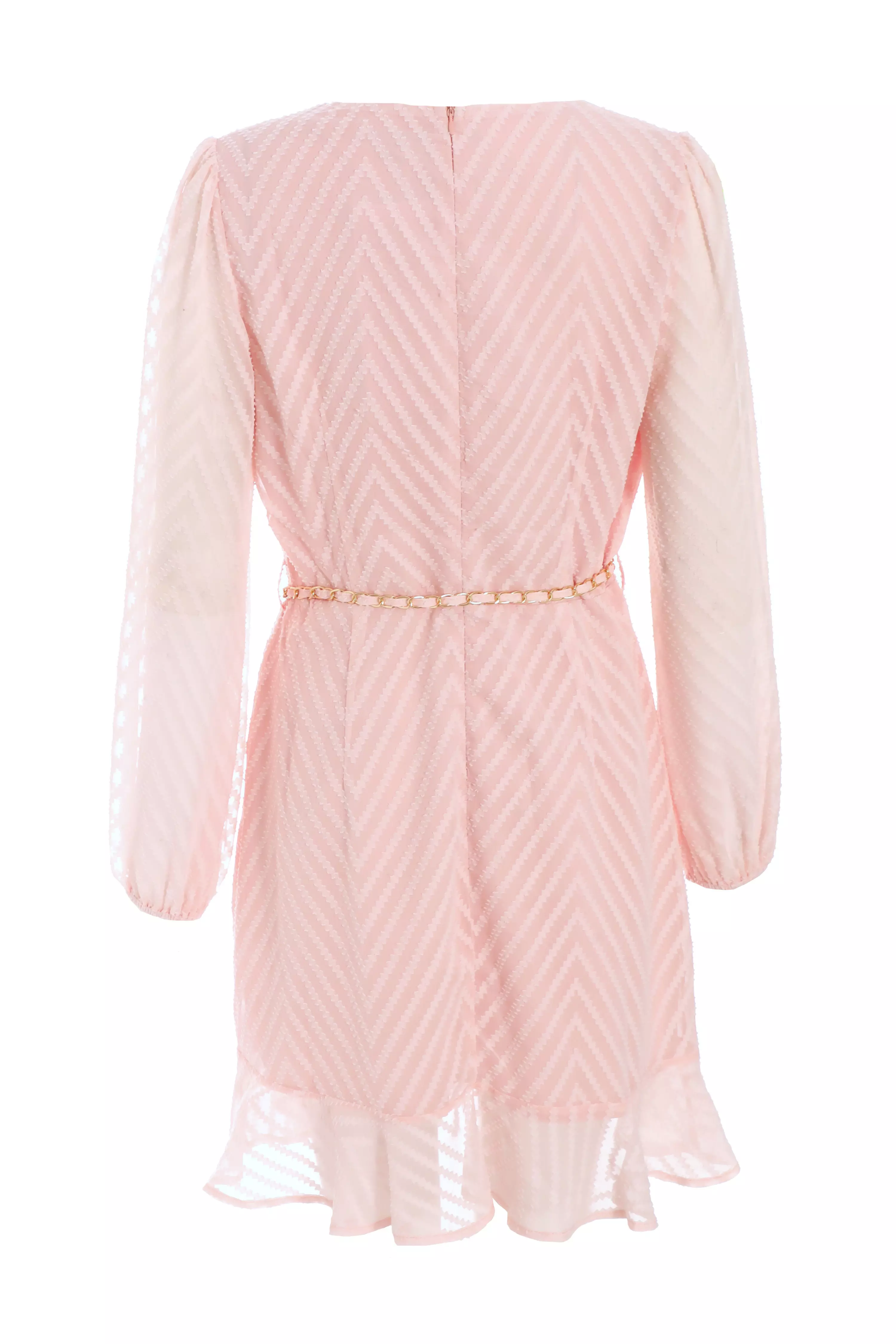 Pink Chevron Skater Mini Dress