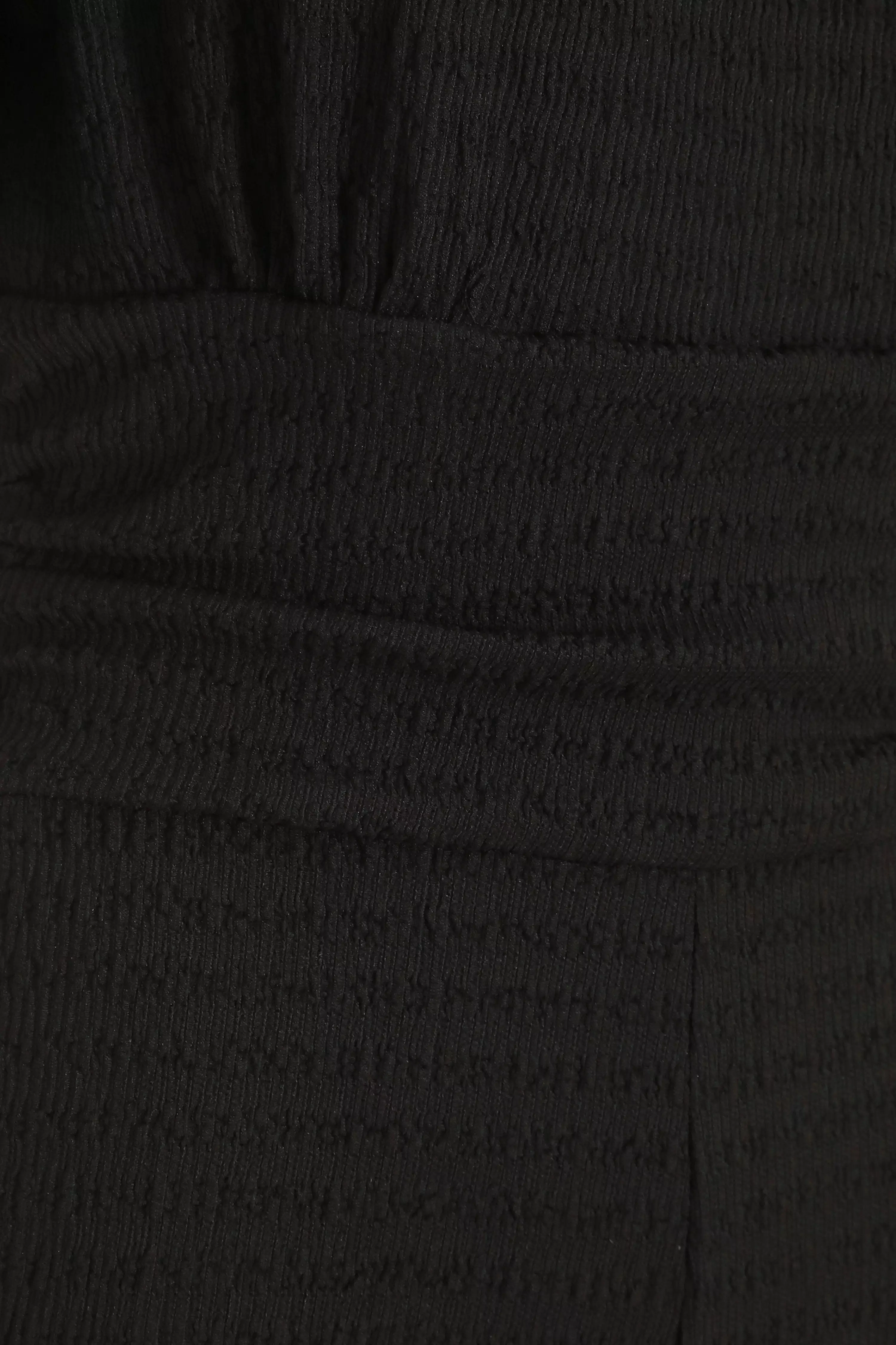 Black Textured Wrap Jumpsuit