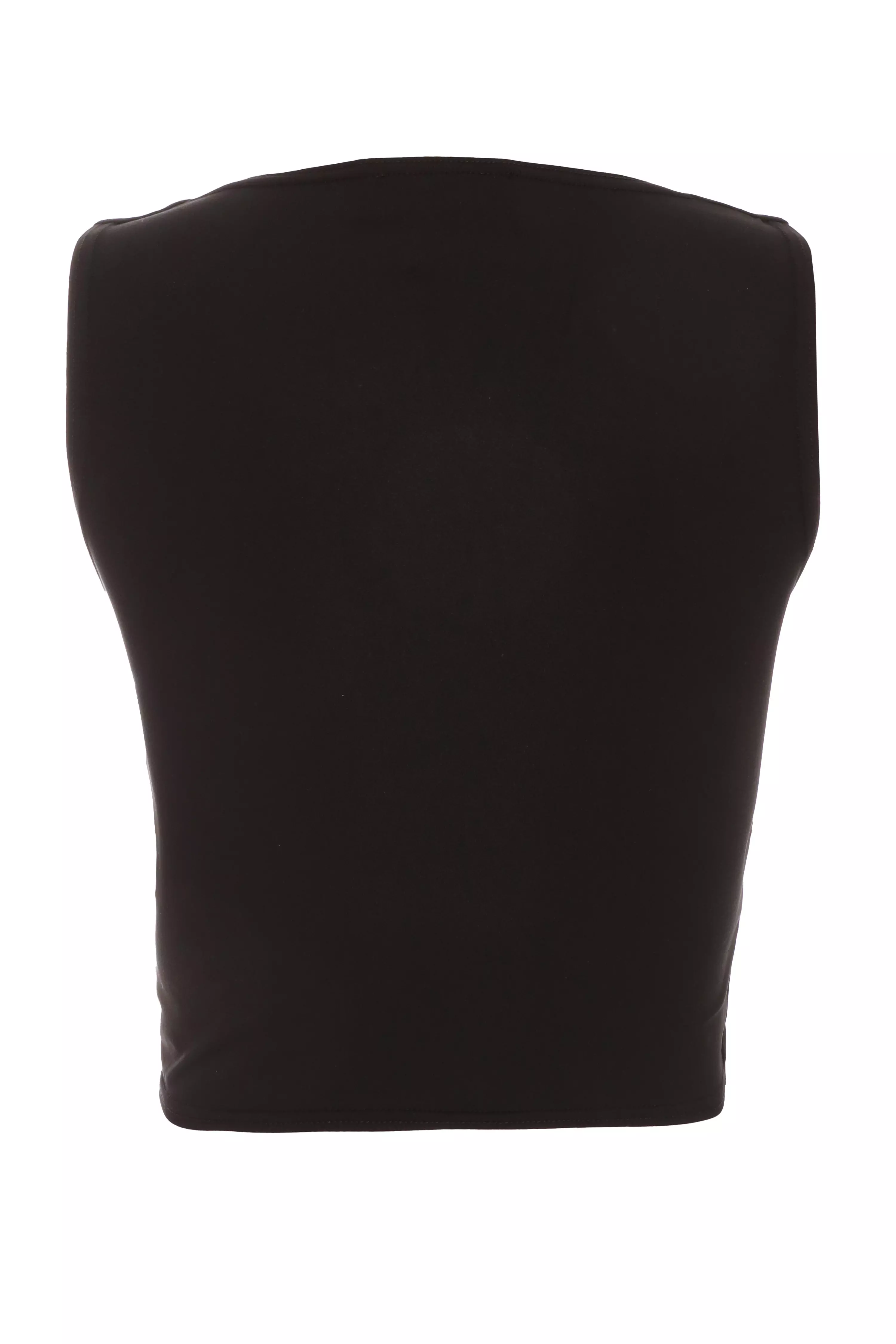 Black Scoop Neck Crop Top