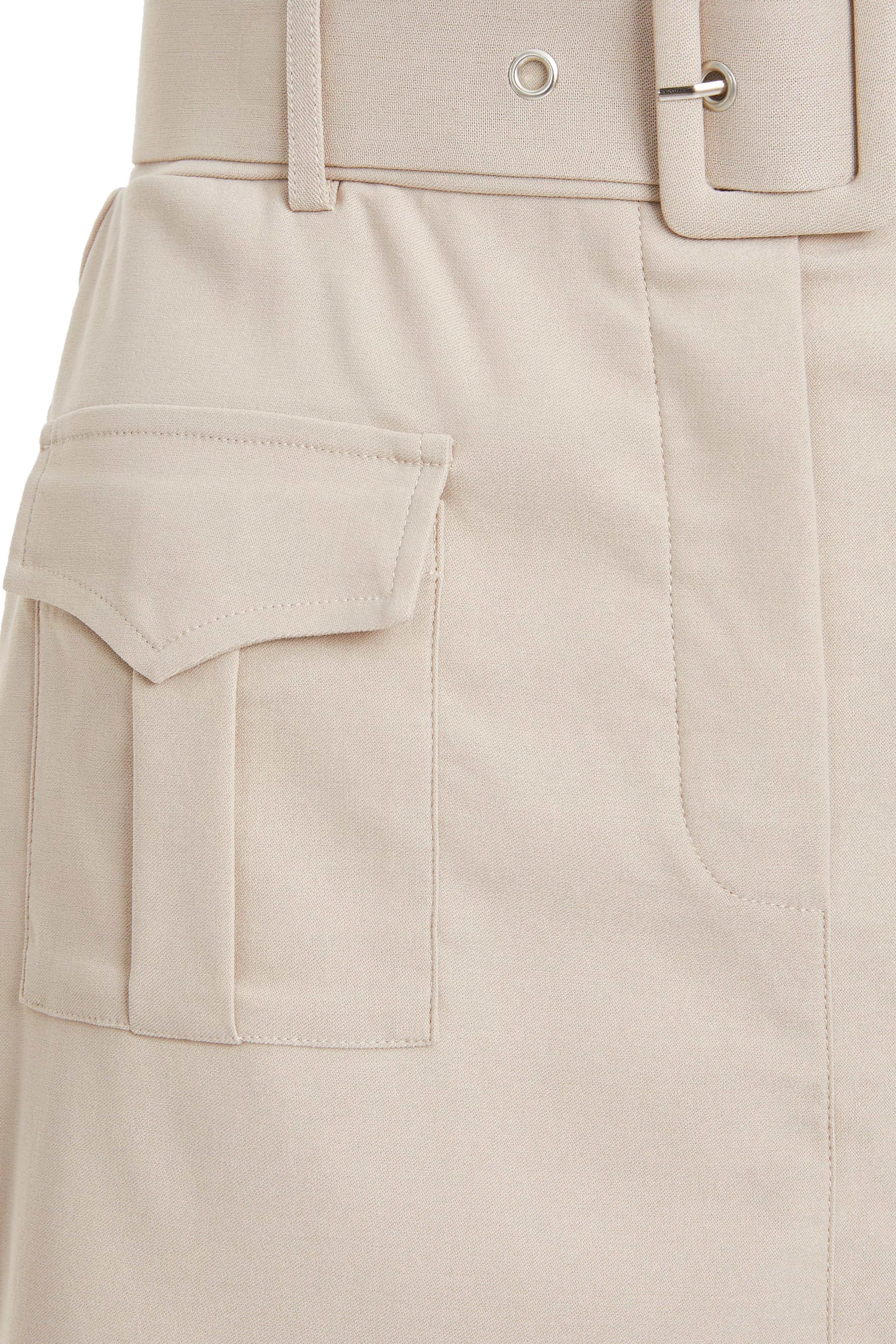 Stone High Waisted Cargo Skort