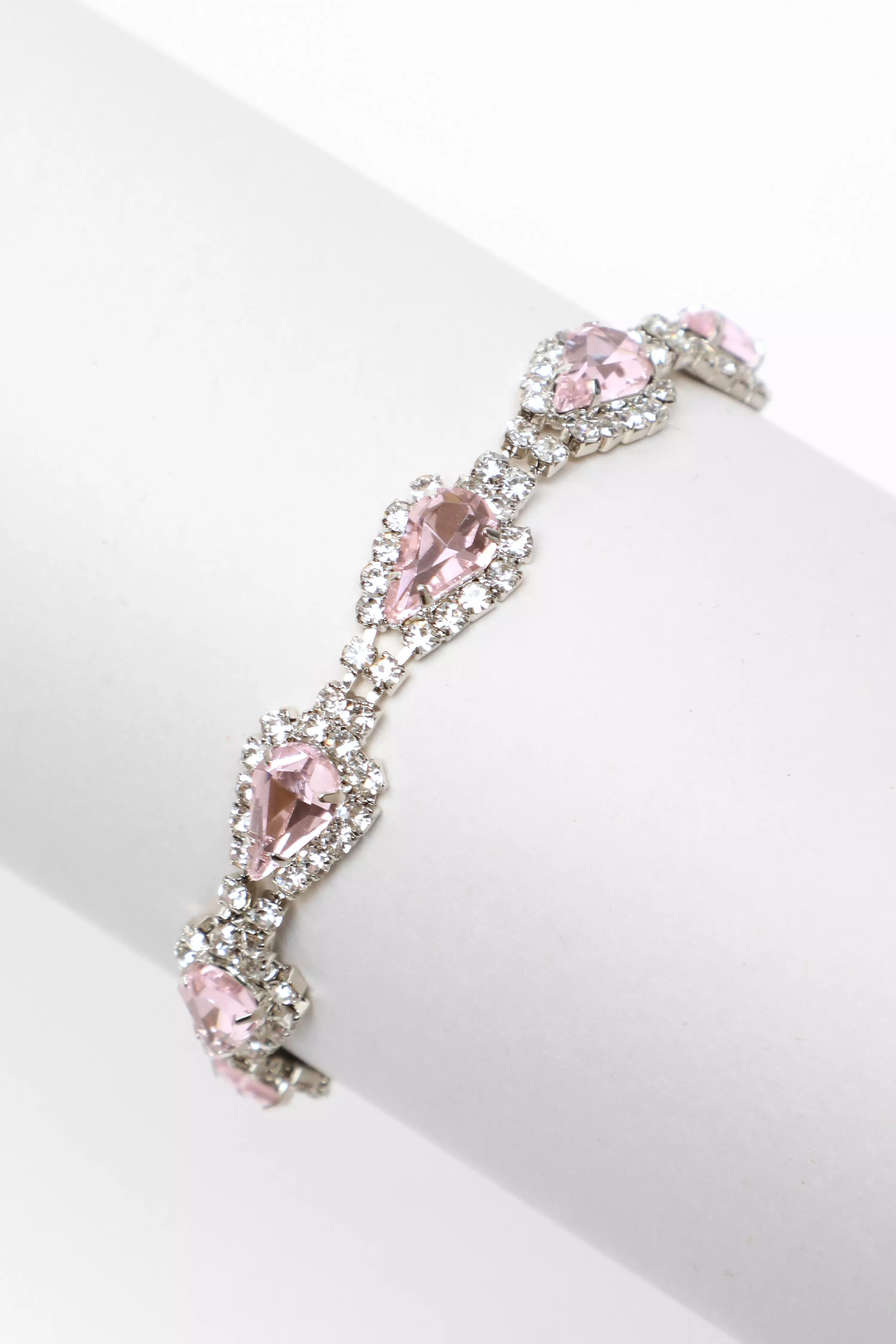 Pink Diamante Oval Jewel Bracelet