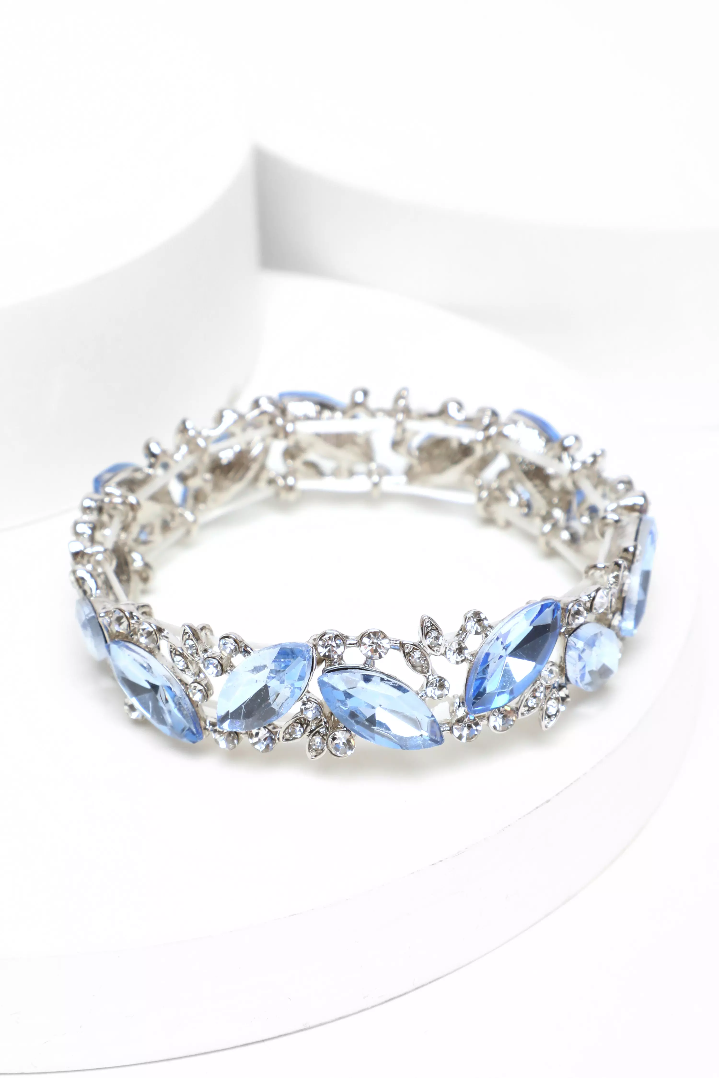 Blue Diamante Oval Jewel Bracelet