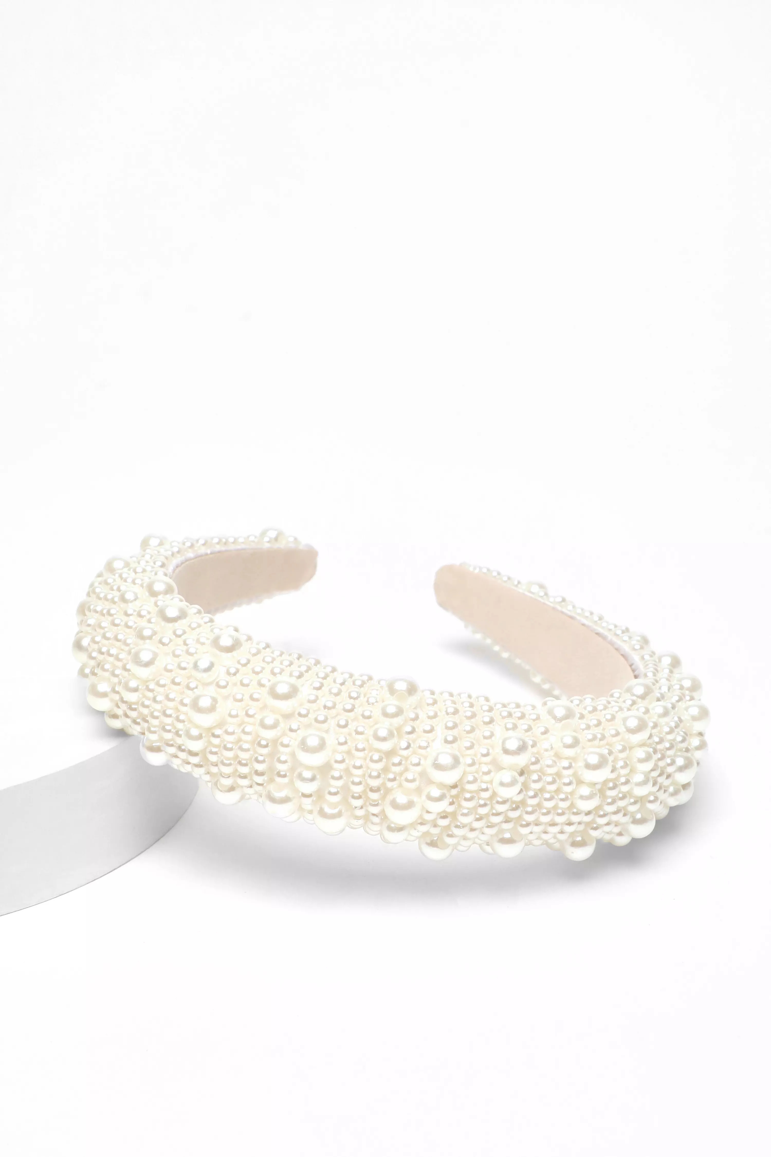 Bridal White Pearl Headband