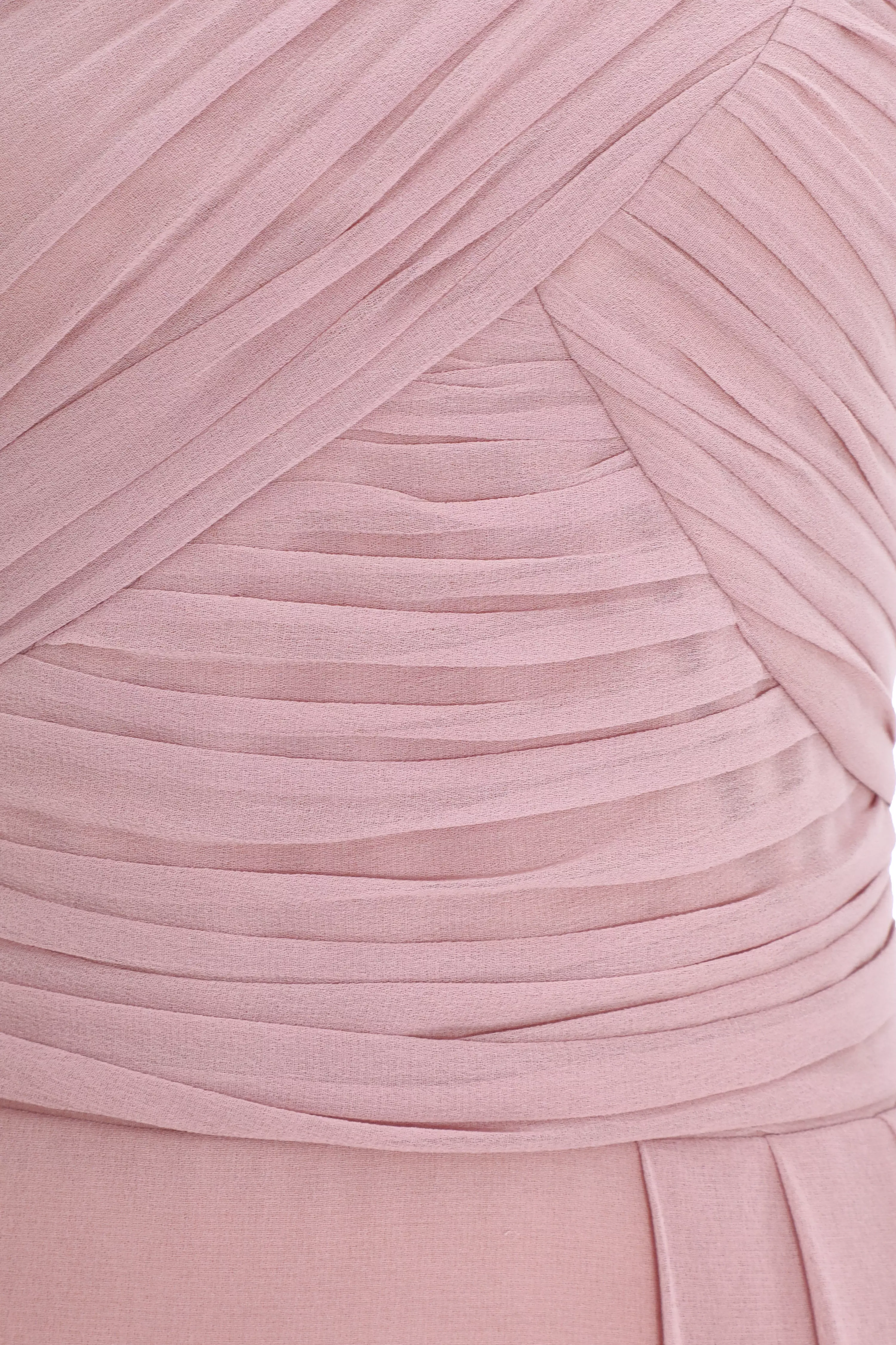 Pink One Shoulder Chiffon Maxi Dress