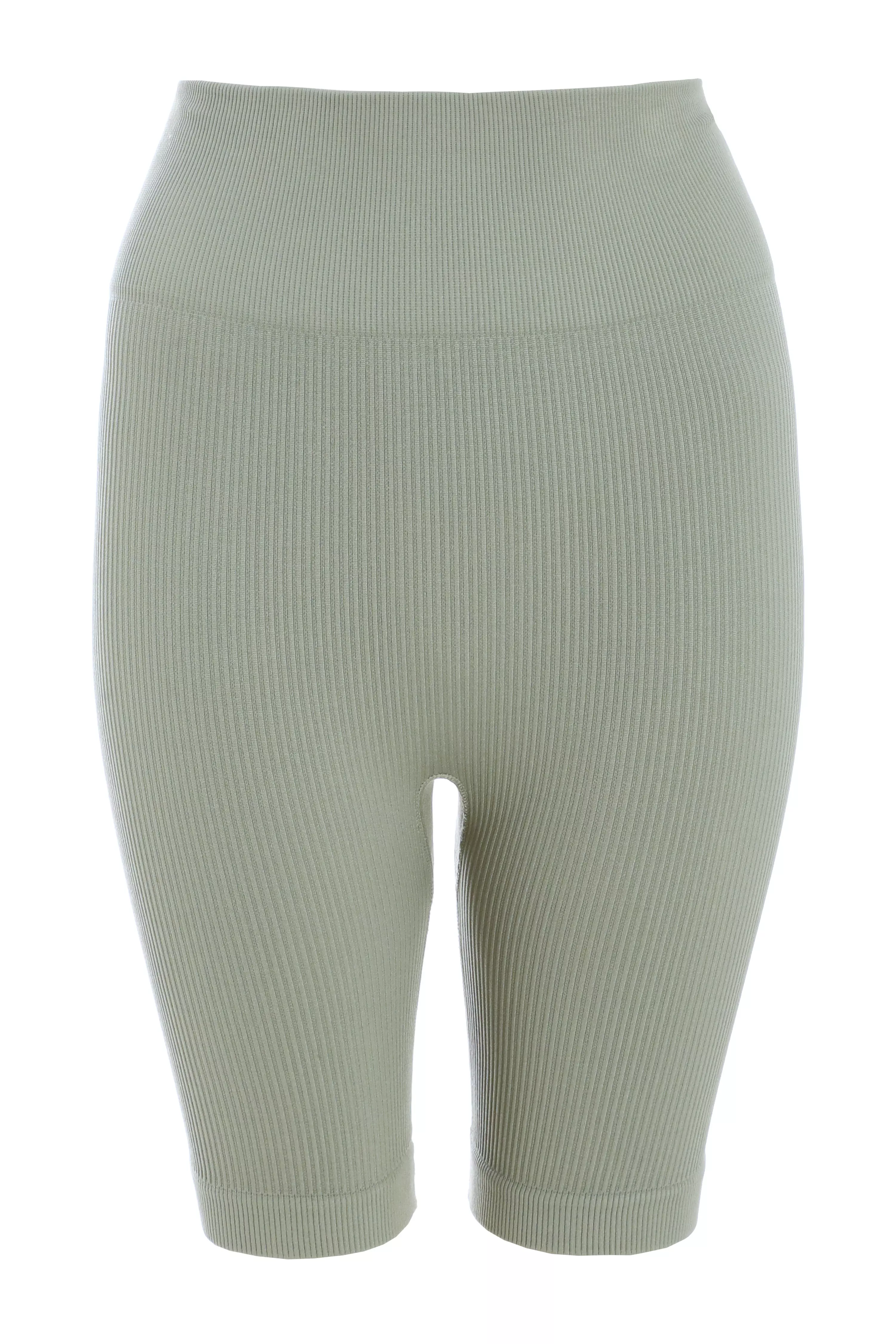 Sage Ribbed Cycling Shorts