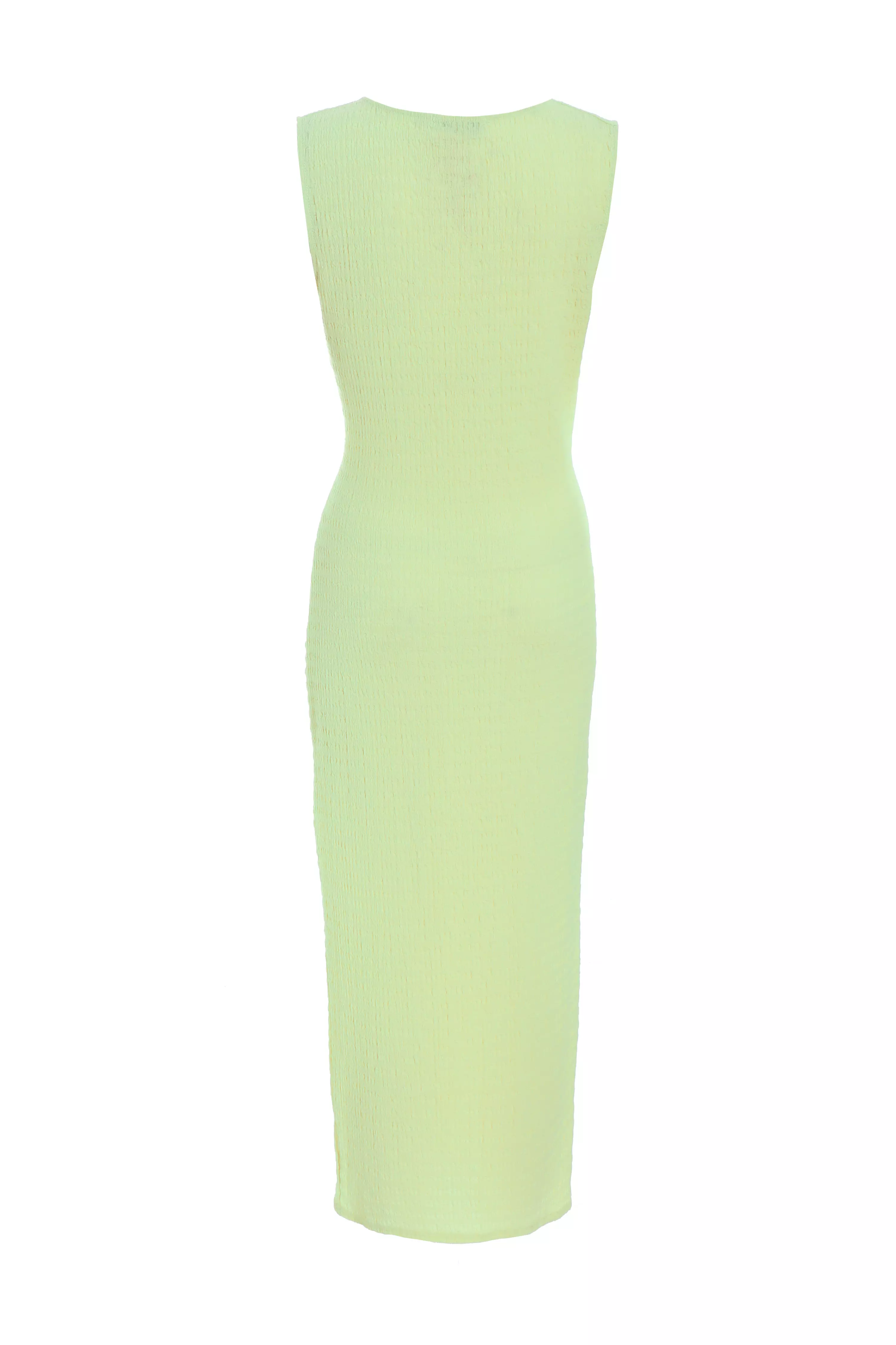 Lime Textured Cowl Neck Midaxi Dress