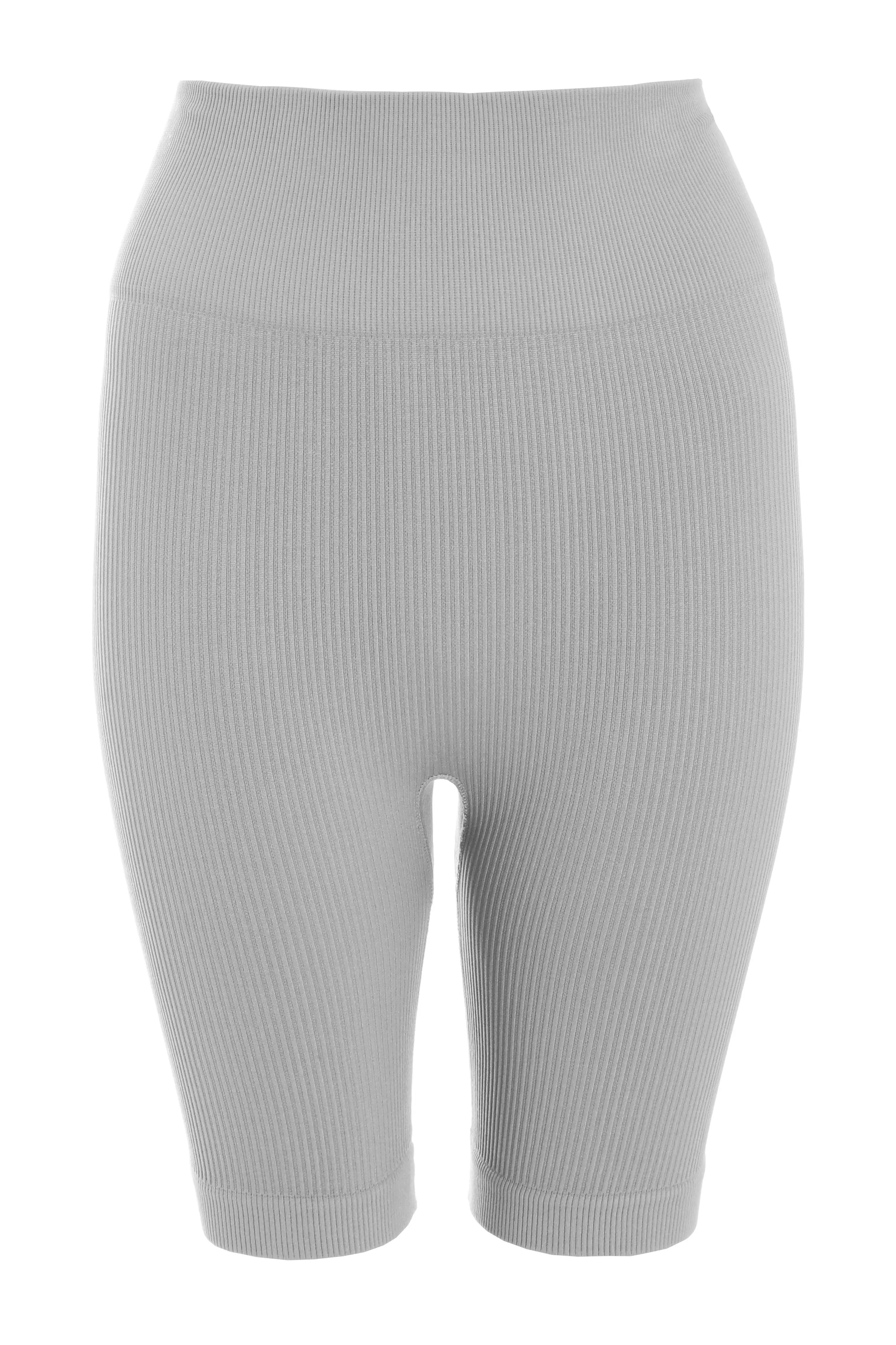 Grey Ribbed Cycling Shorts