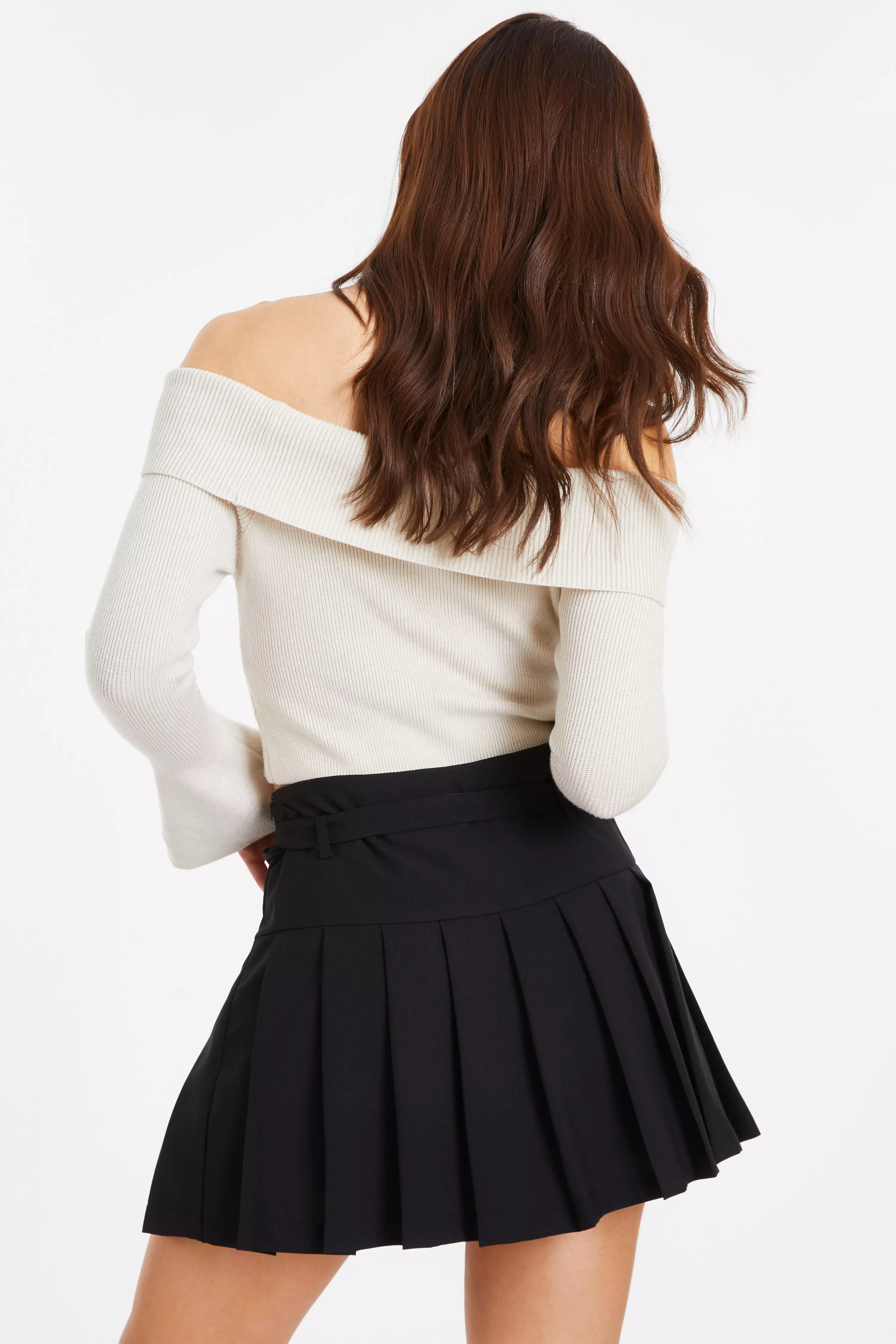 Black Pleated Mini Skirt