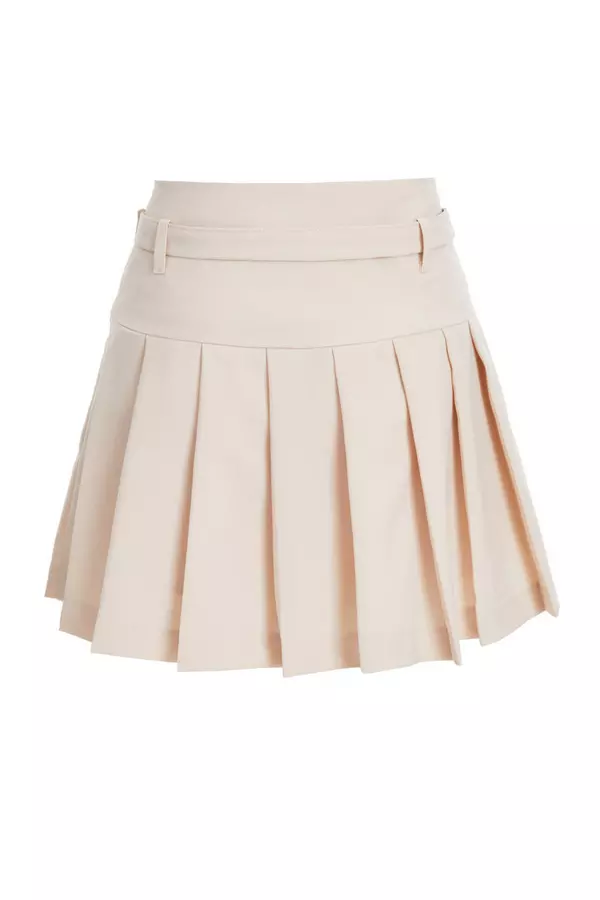 Stone Pleated Mini Skirt
