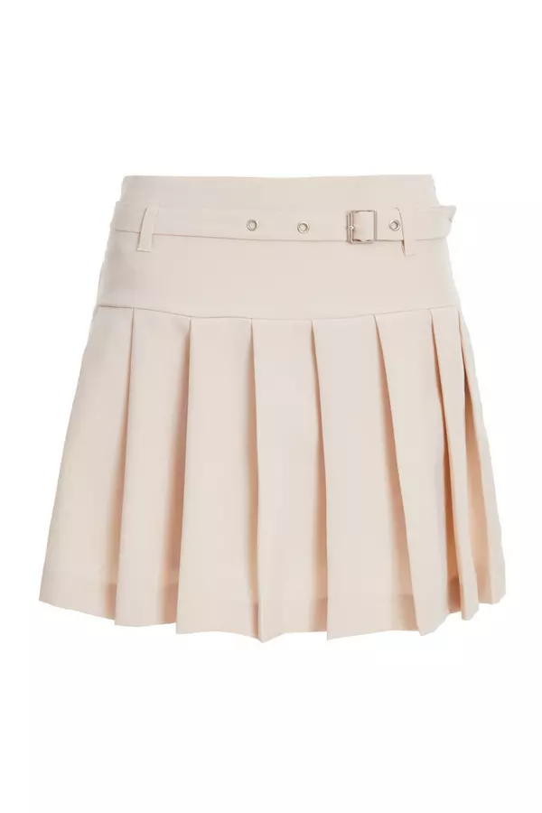 Stone Pleated Mini Skirt