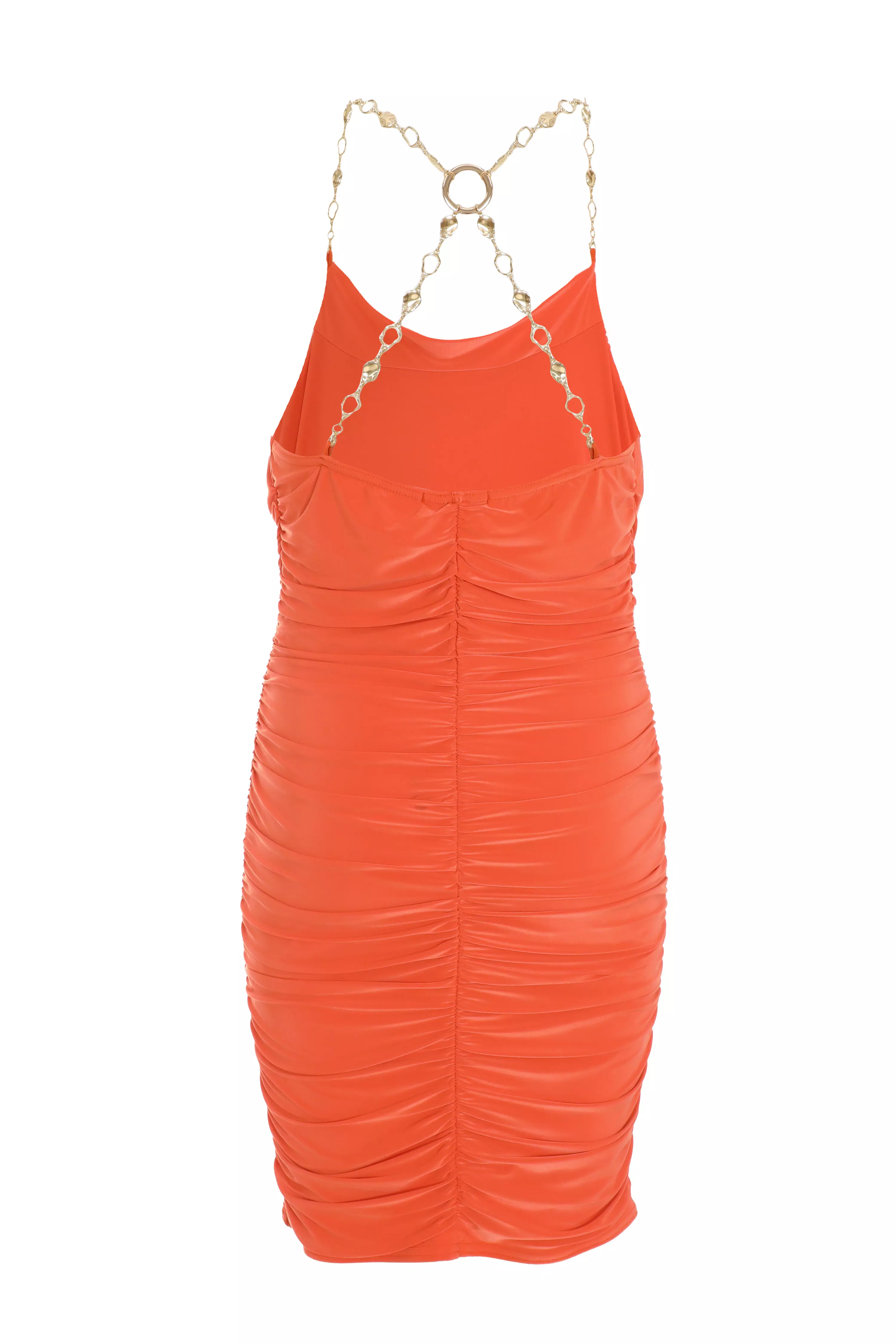 Orange Chain Bodycon Mini Dress