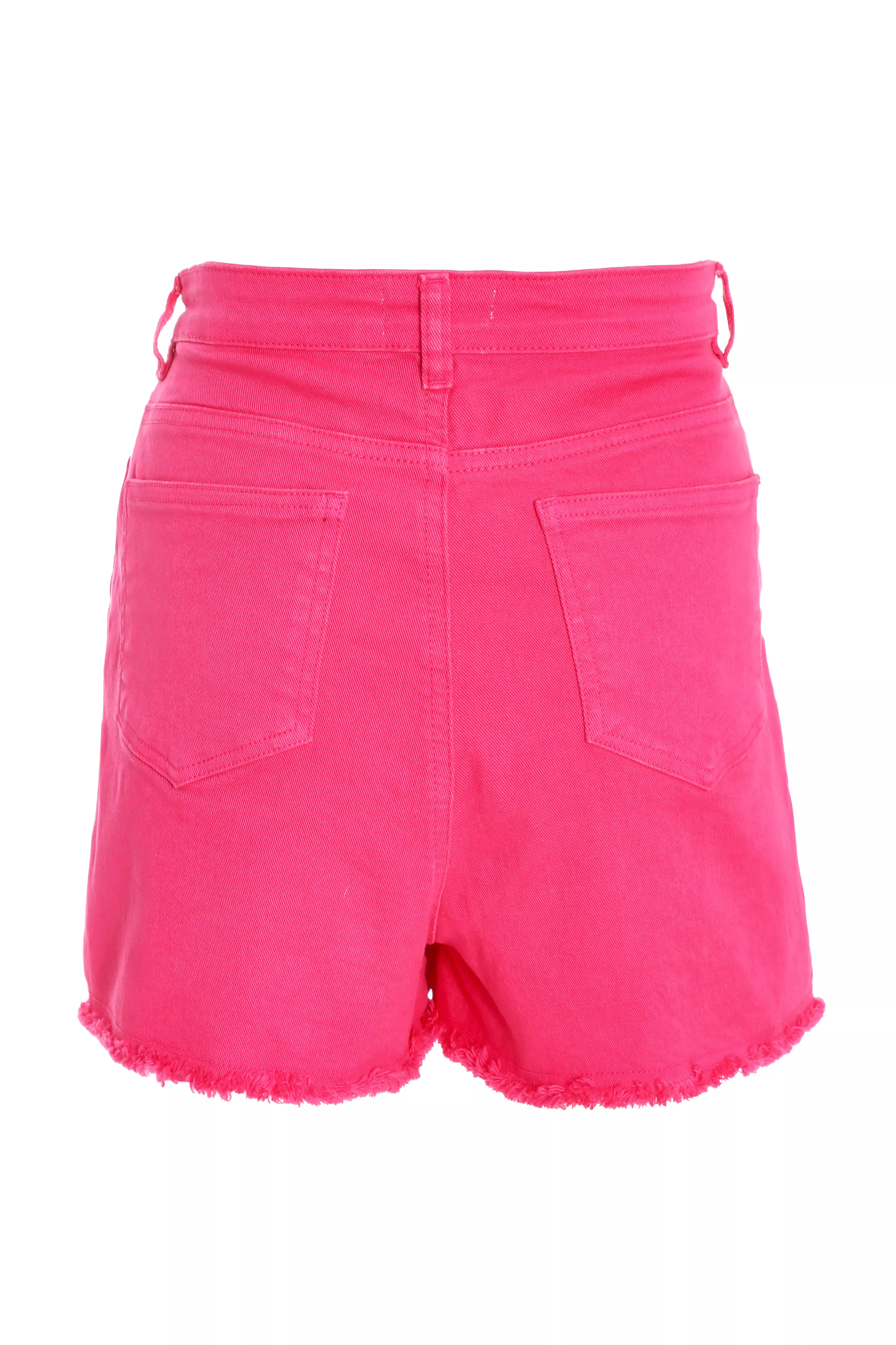 Pink Diamante Denim Shorts