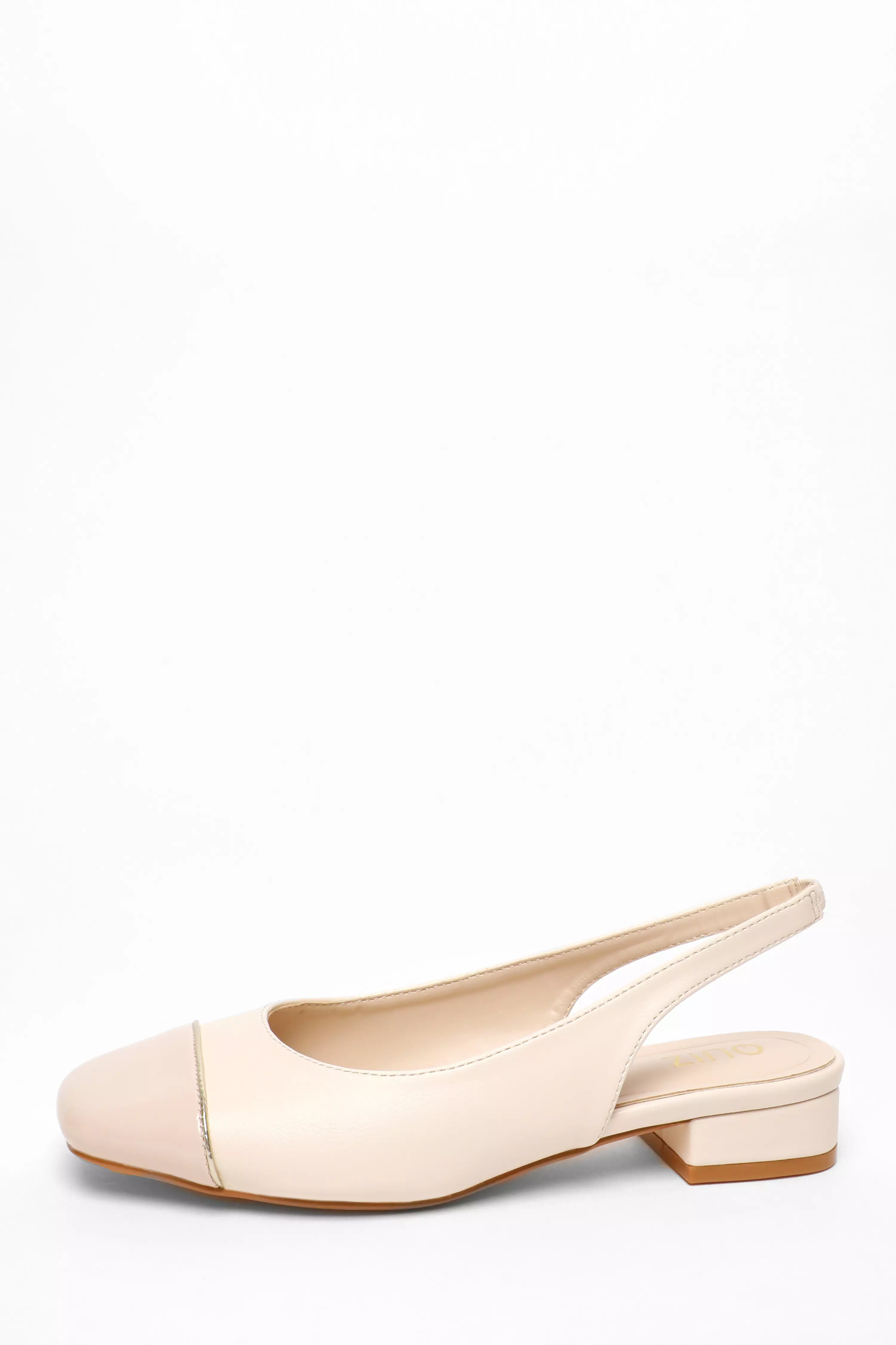 Nude Faux Suede Sling Back Pumps