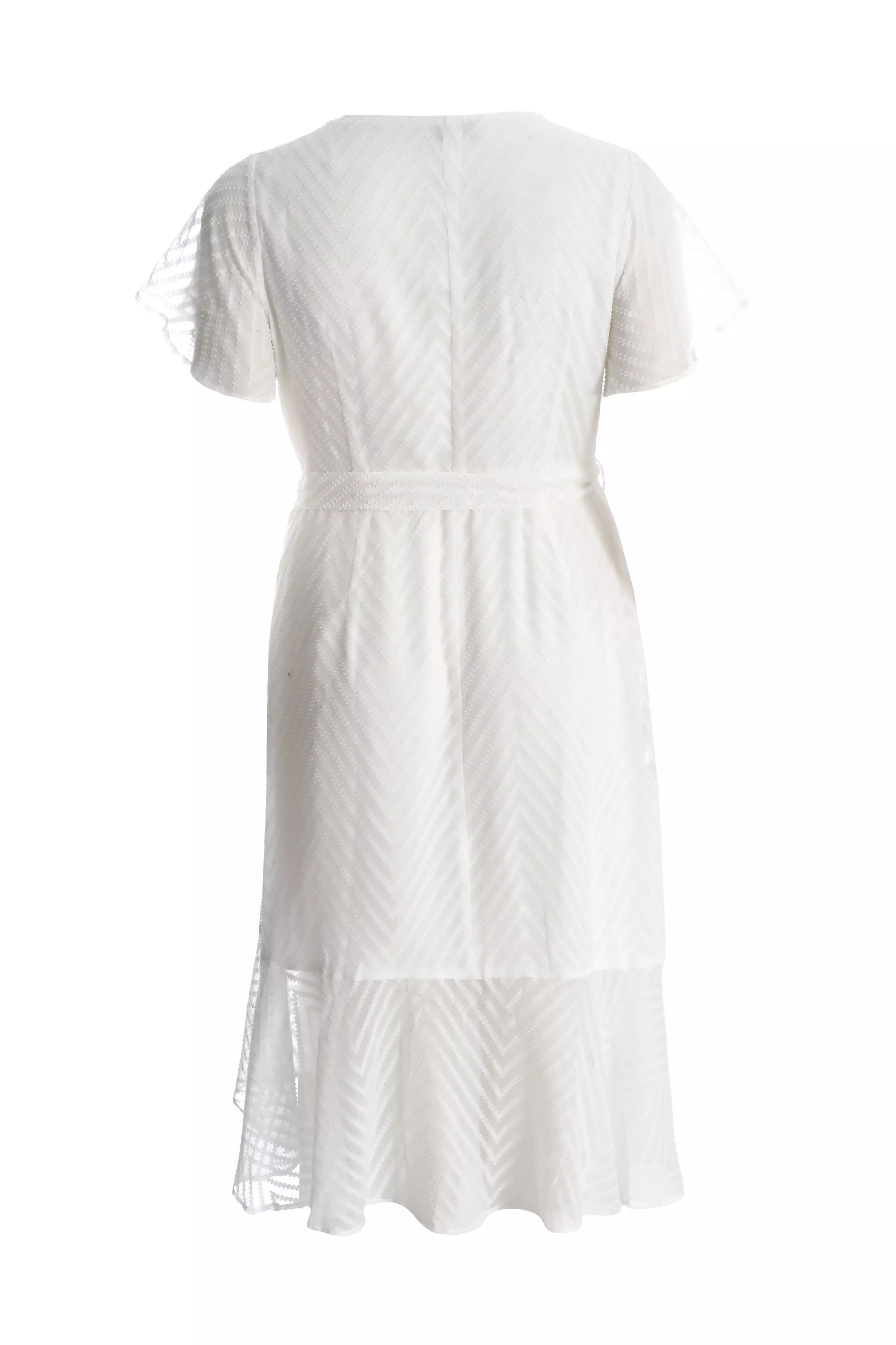 Curve White Wrap Midi Dress