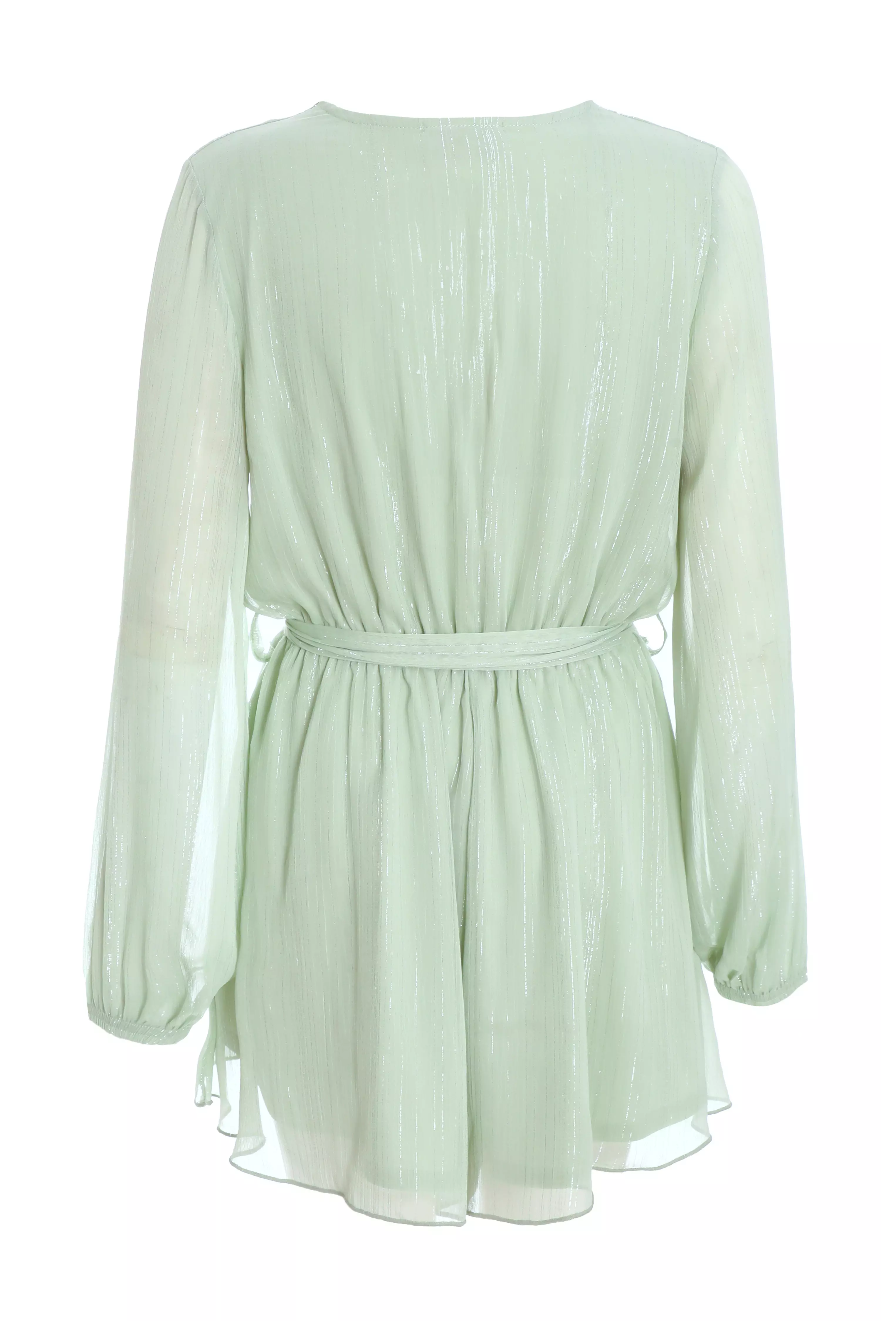 Sage Green Chiffon Wrap Playsuit