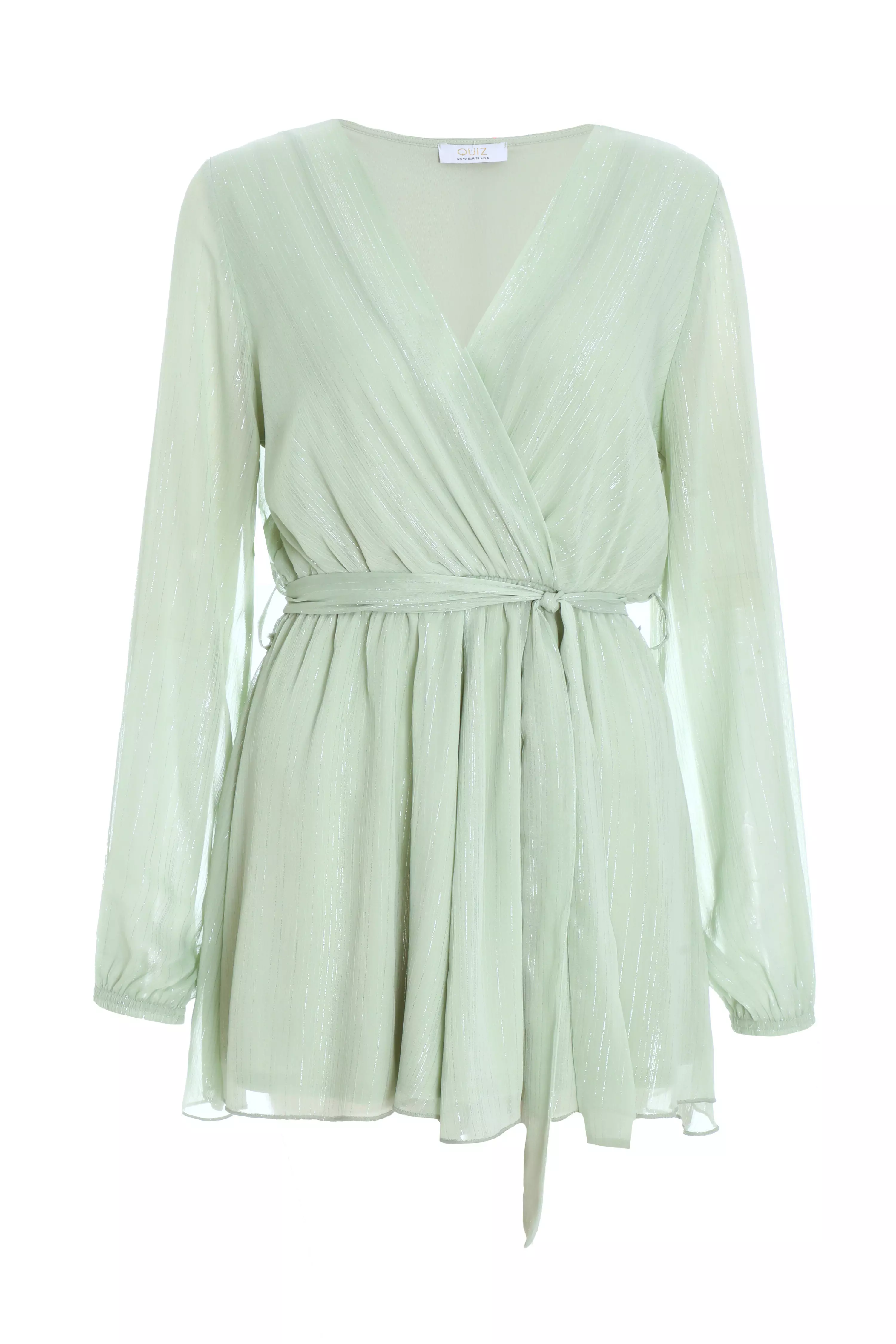 Sage Green Chiffon Wrap Playsuit