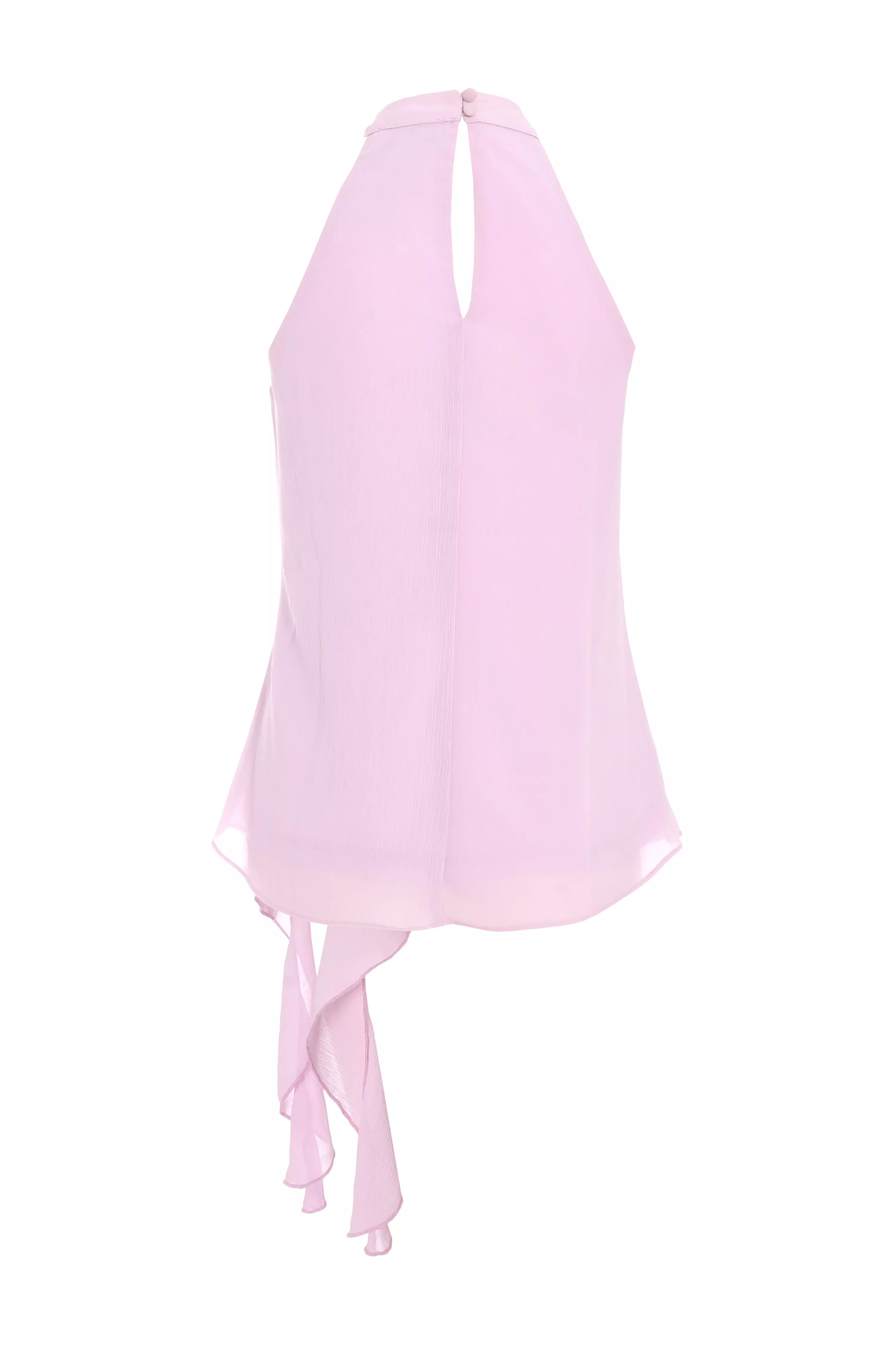 Lilac Chiffon Frill Drape Top