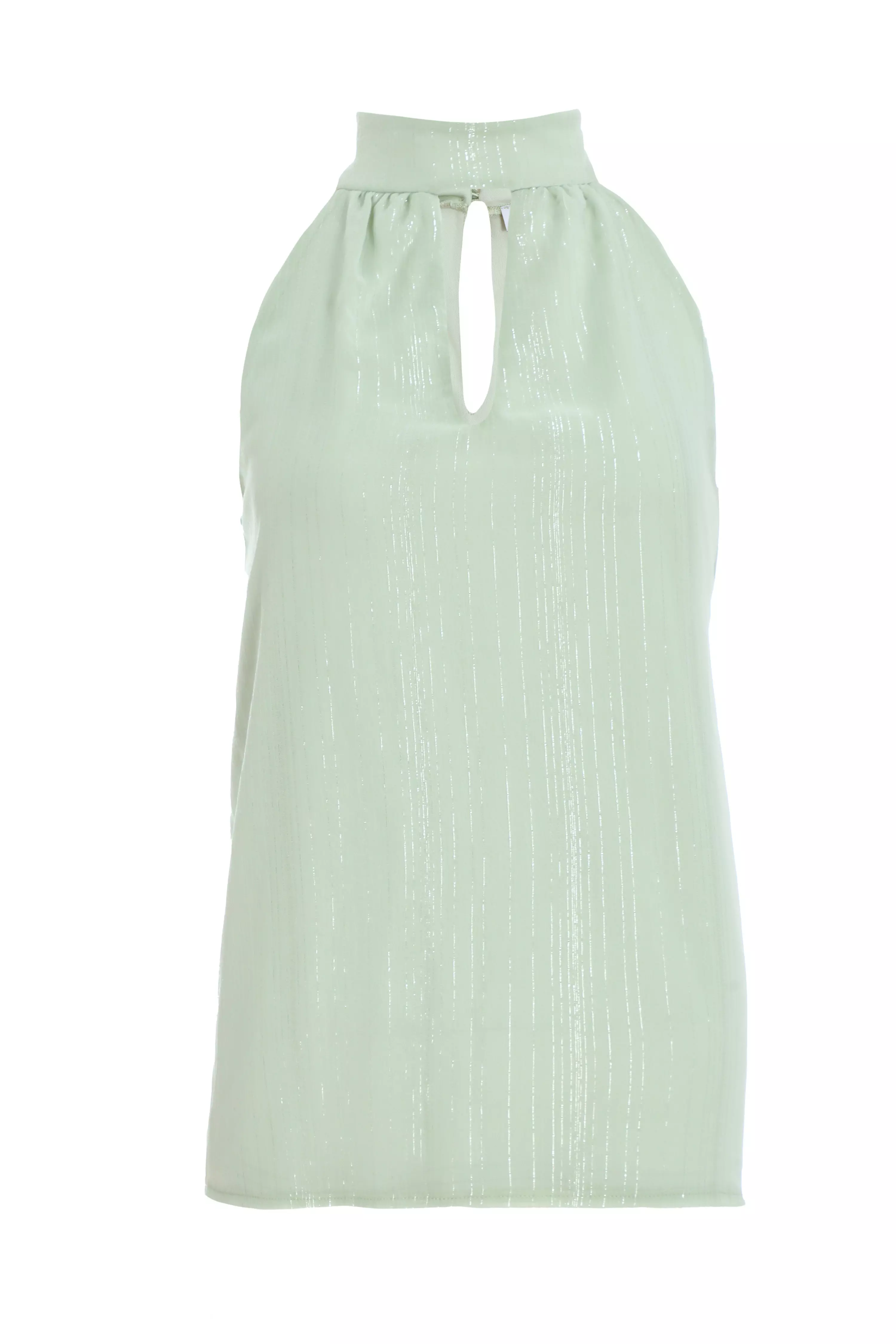 Sage Green High Neck Top