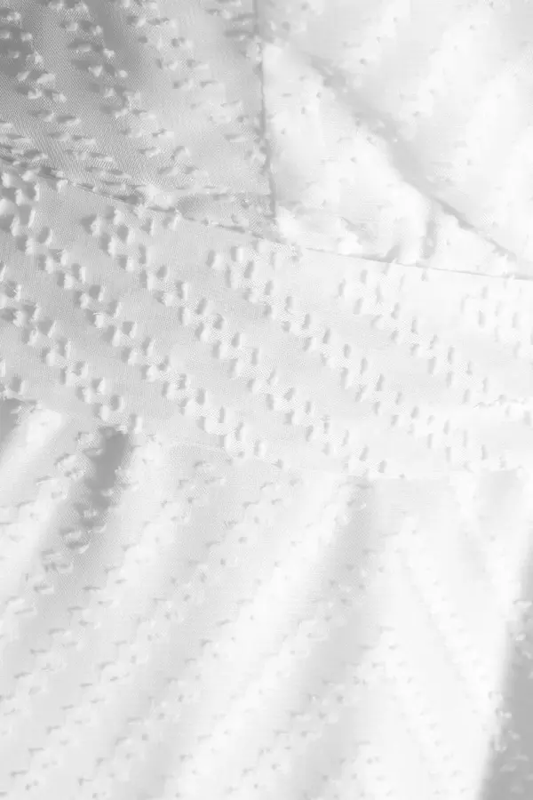 White Chiffon Jacquard Wrap Midi Dress