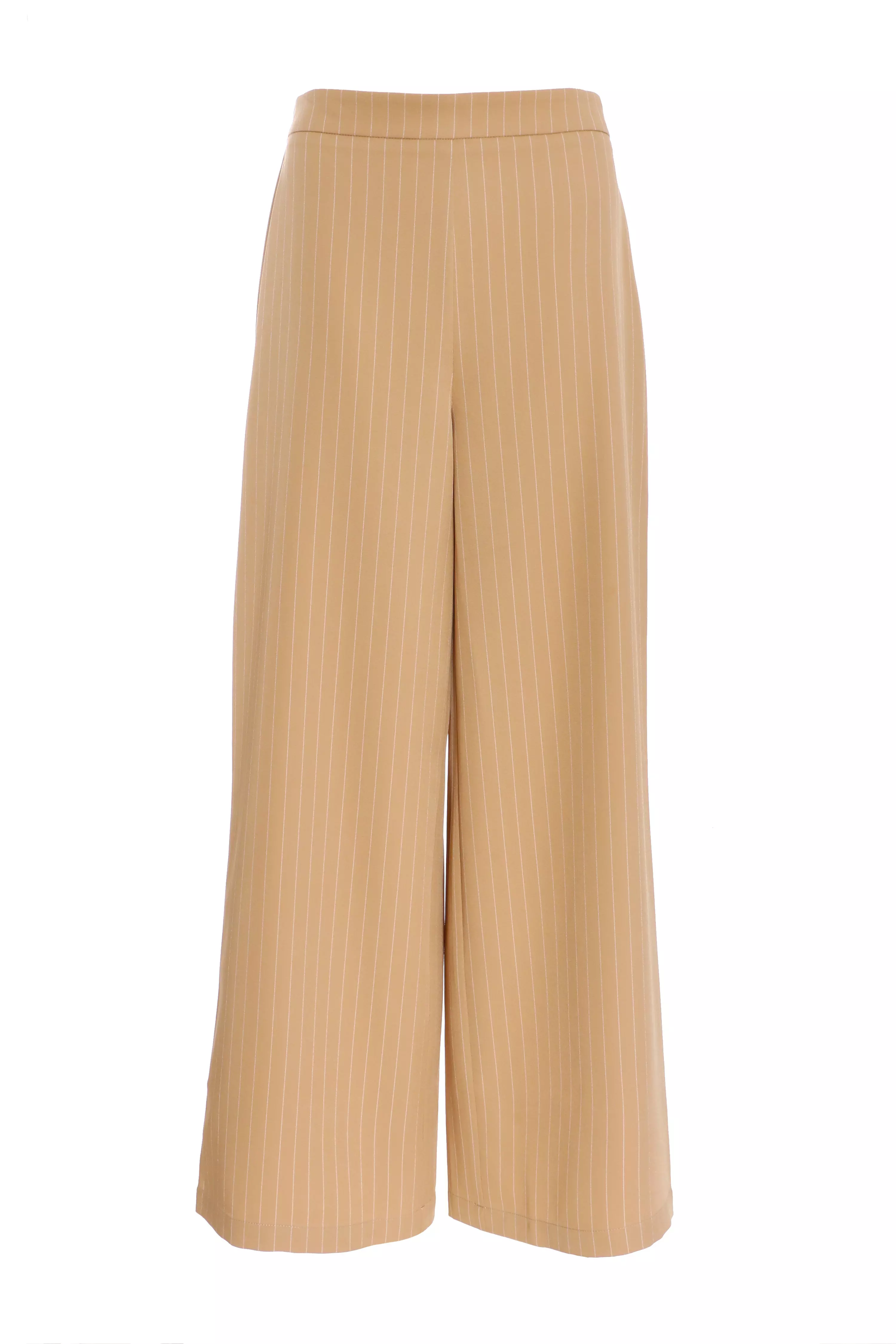 Camel Pinstripe Tailored Trousers