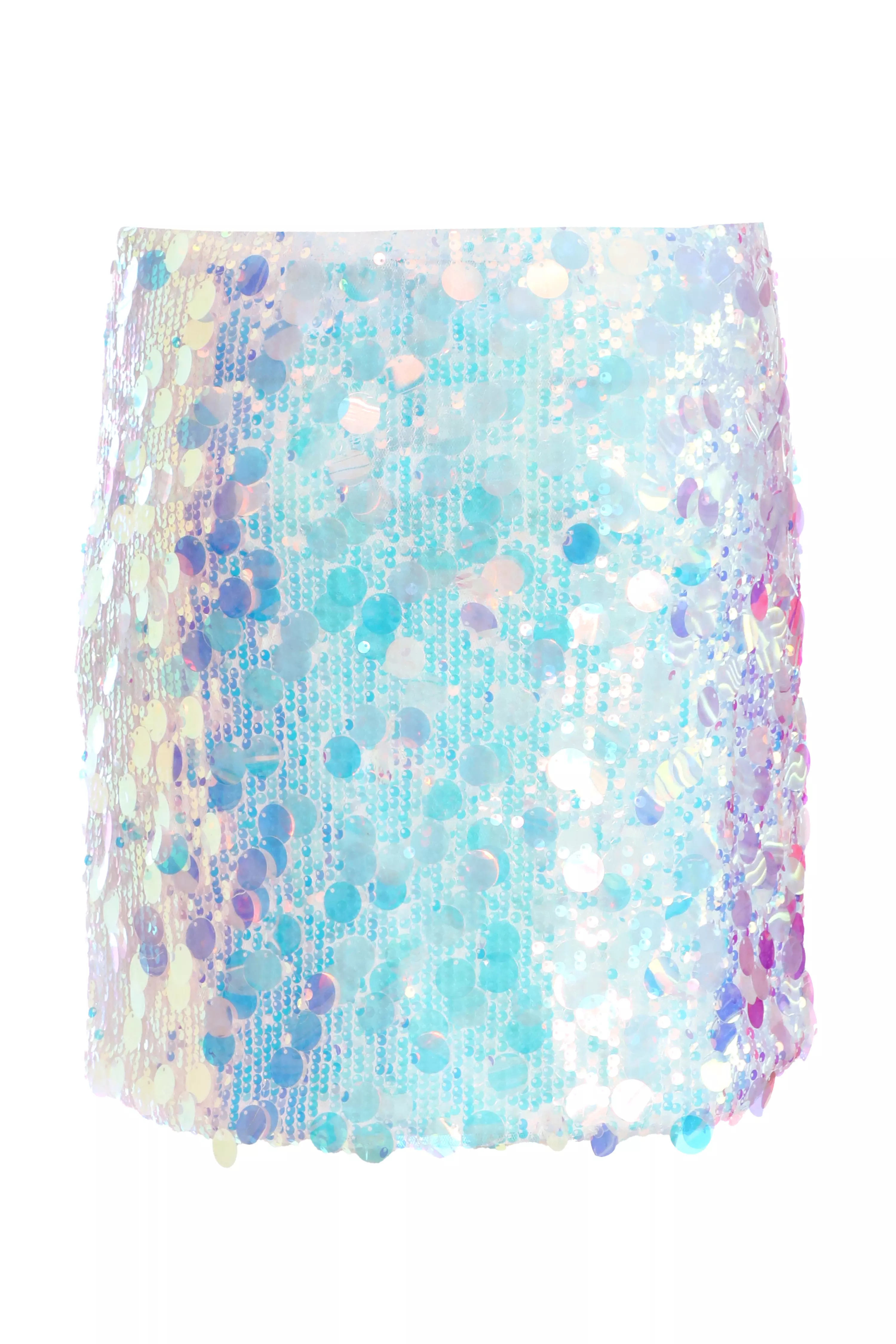 Iridescent Disc Sequin Mini Skirt 