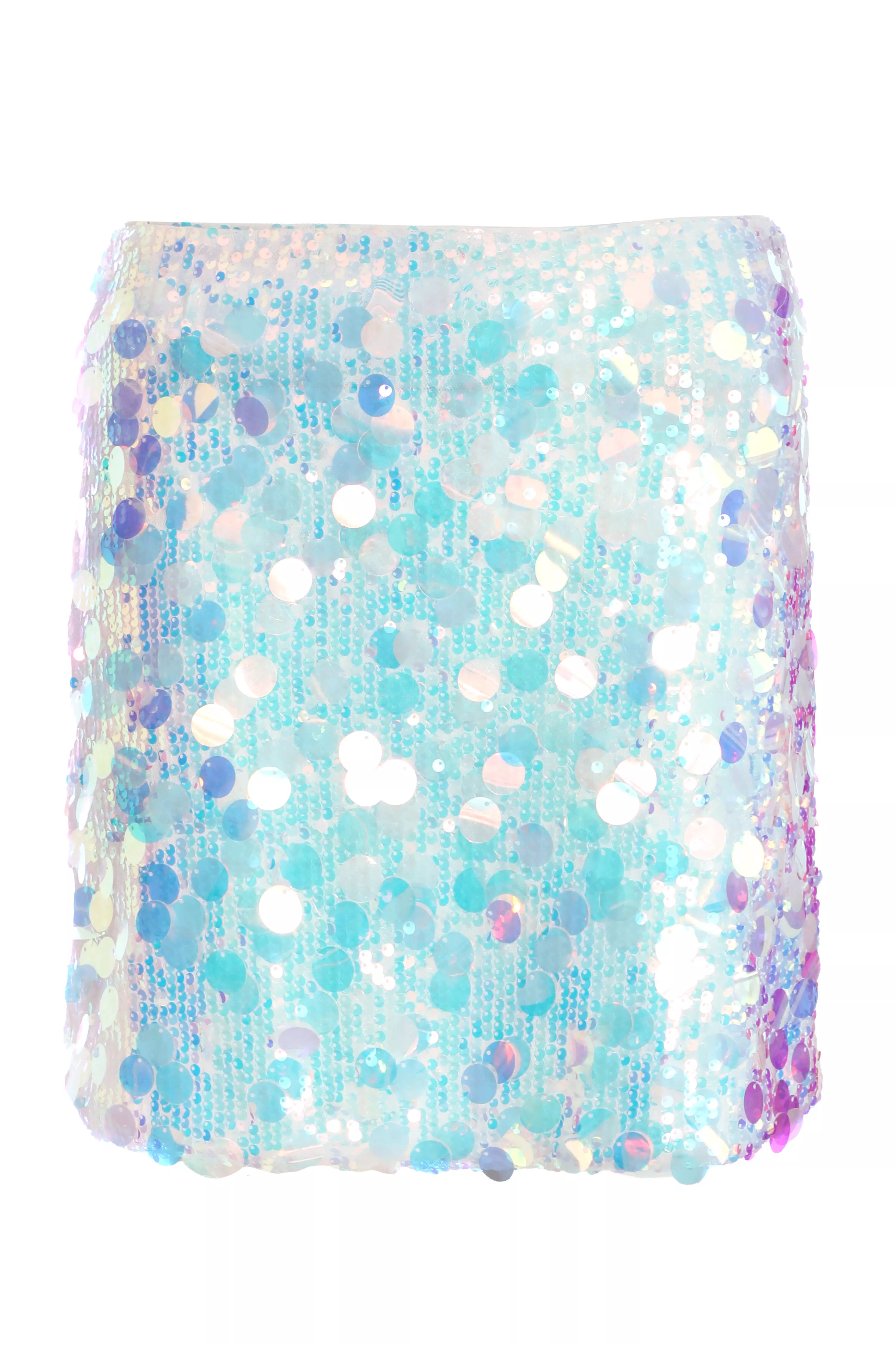 Iridescent Disc Sequin Mini Skirt 