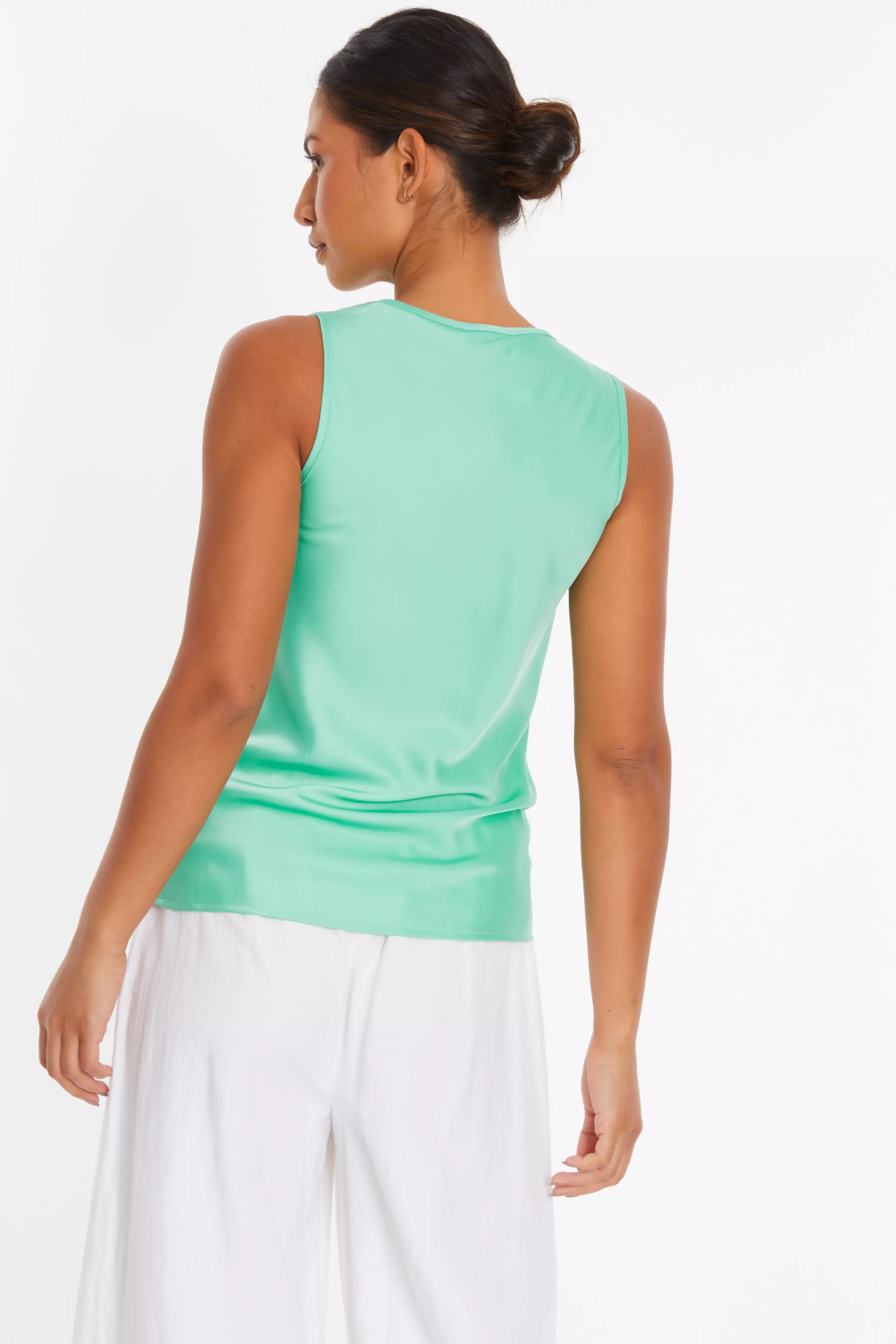 Mint Satin Vest Top