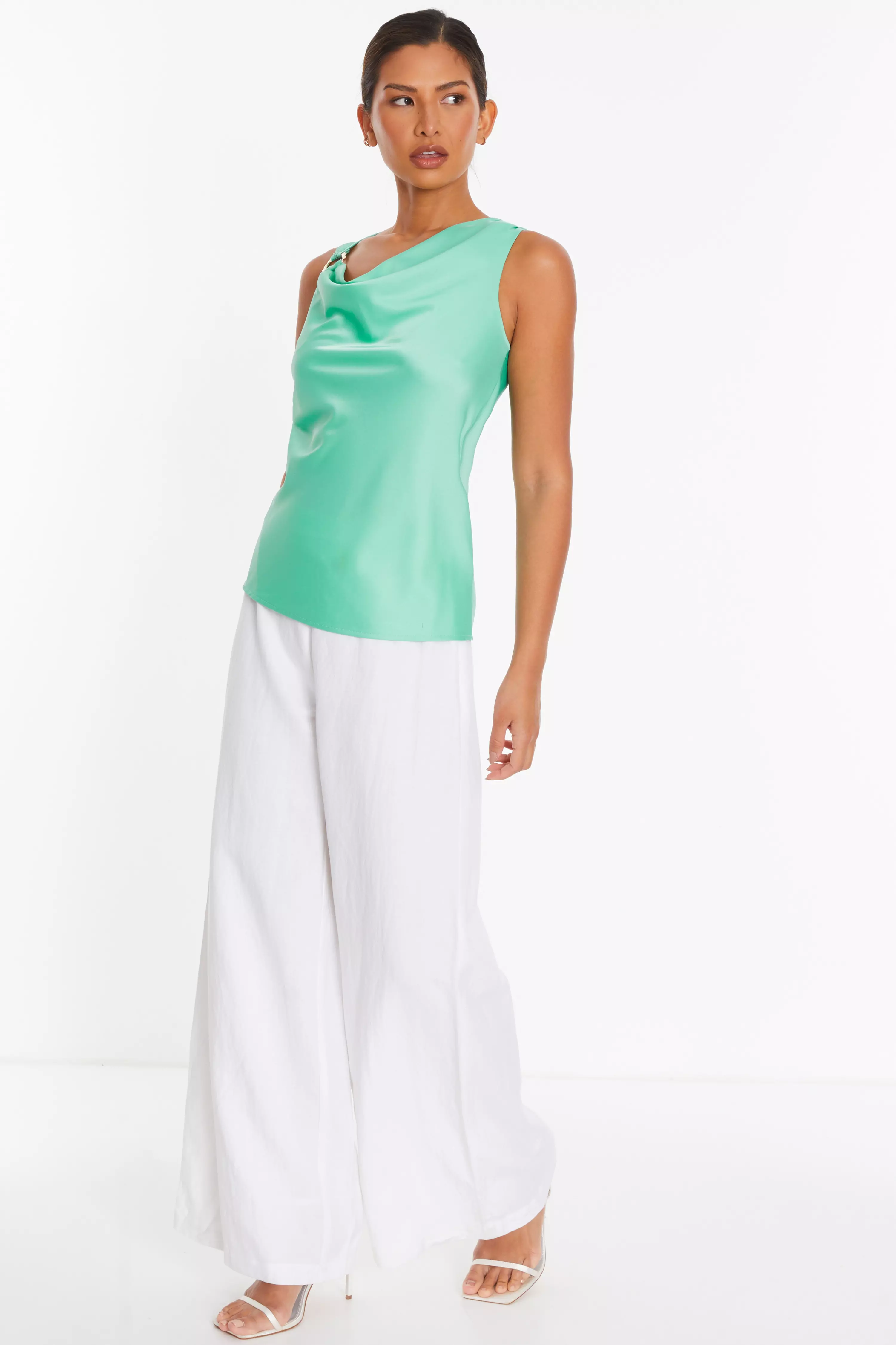 Mint Satin Vest Top