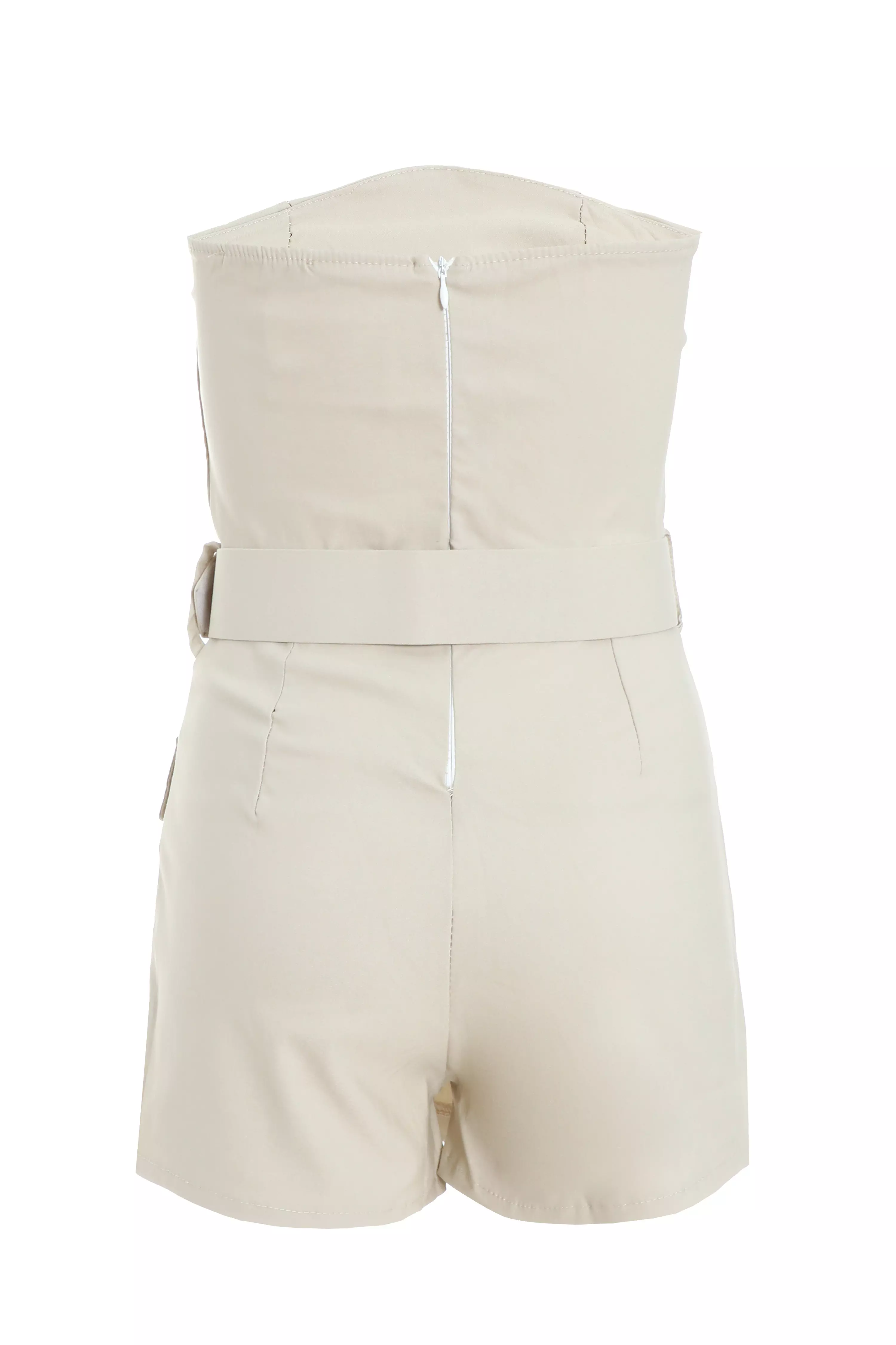 Stone Bandeau Belted Skort Playsuit