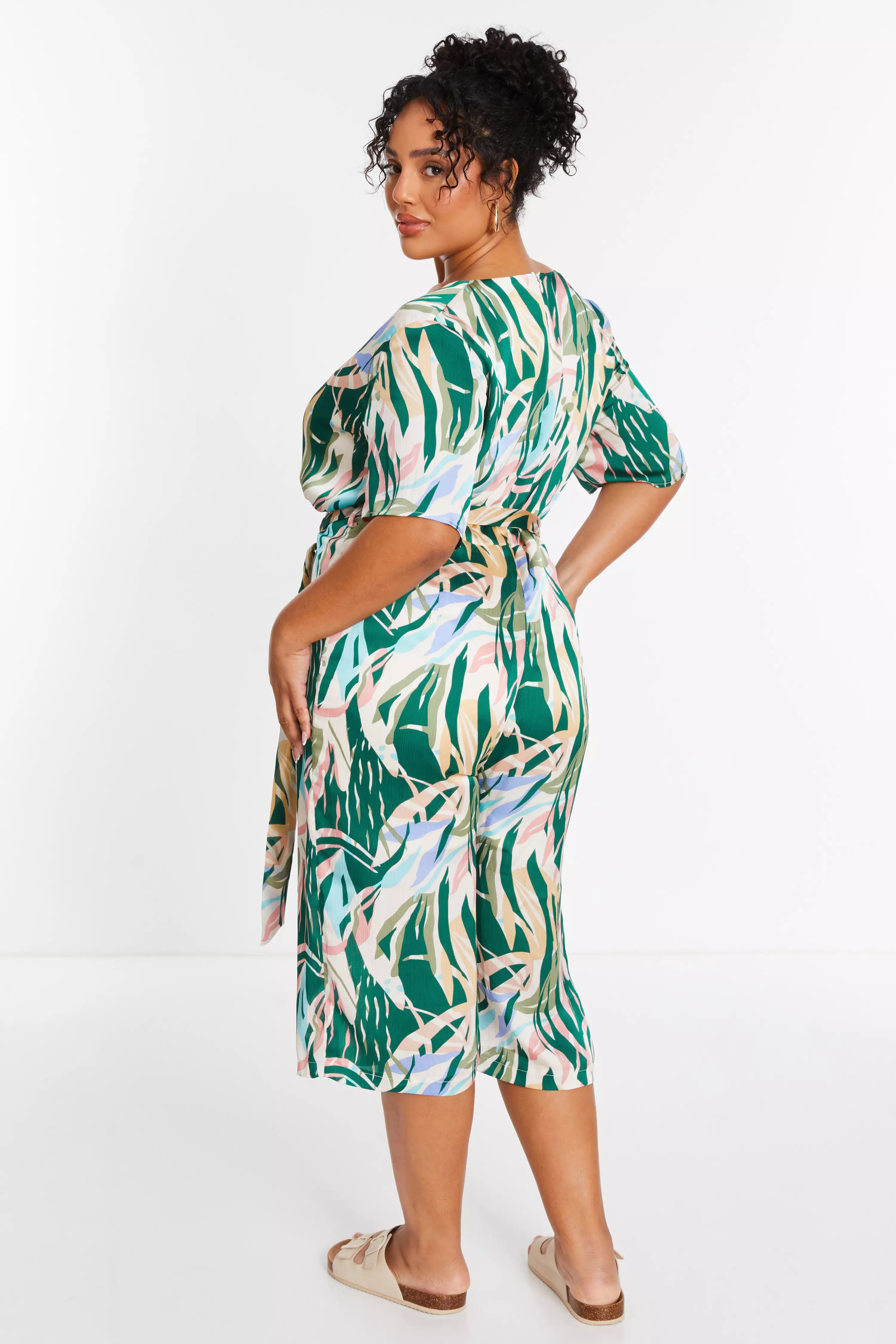 Curve Tropical Wrap Culotte Jumpsuit