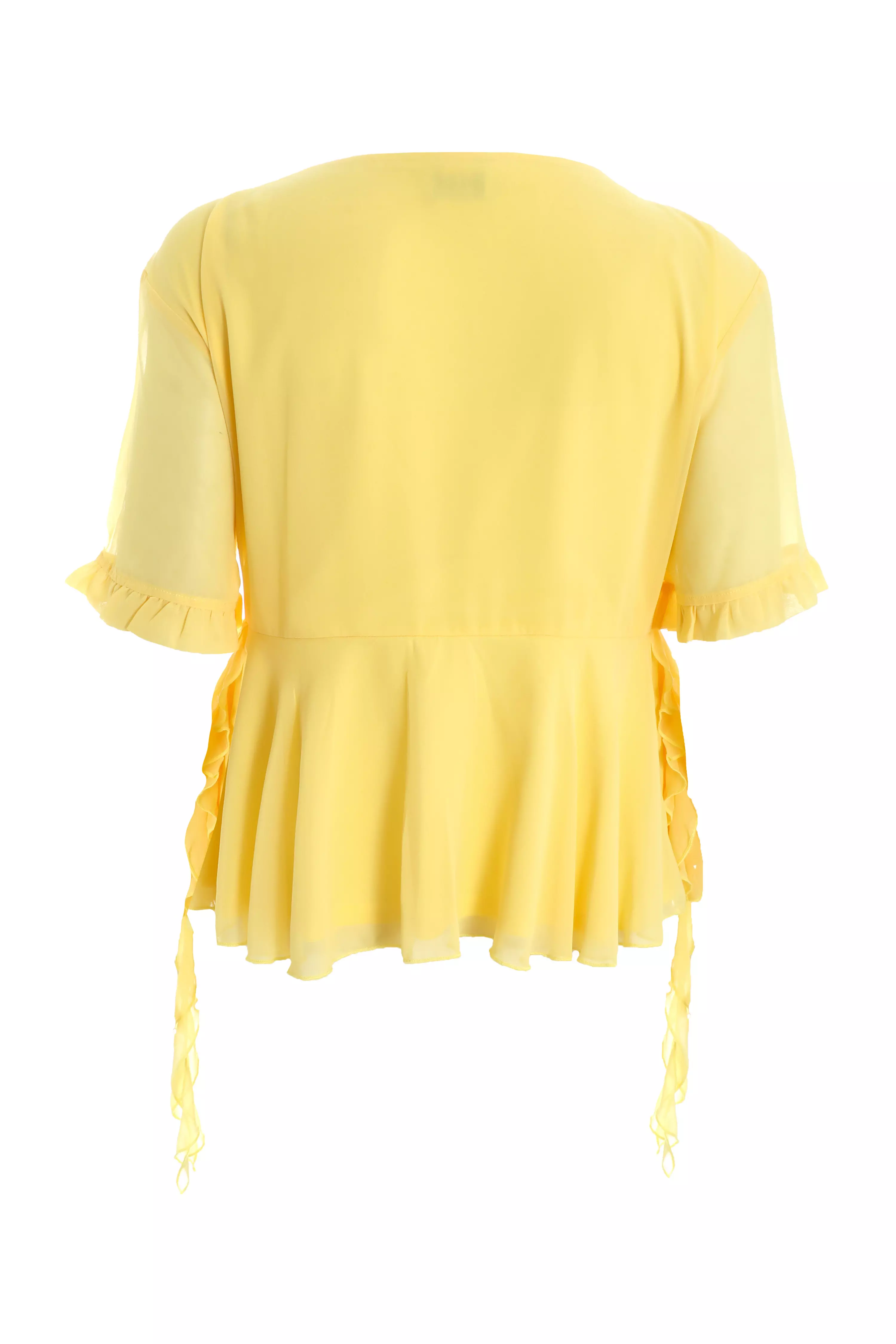 Curve Yellow Ruffle Peplum Top