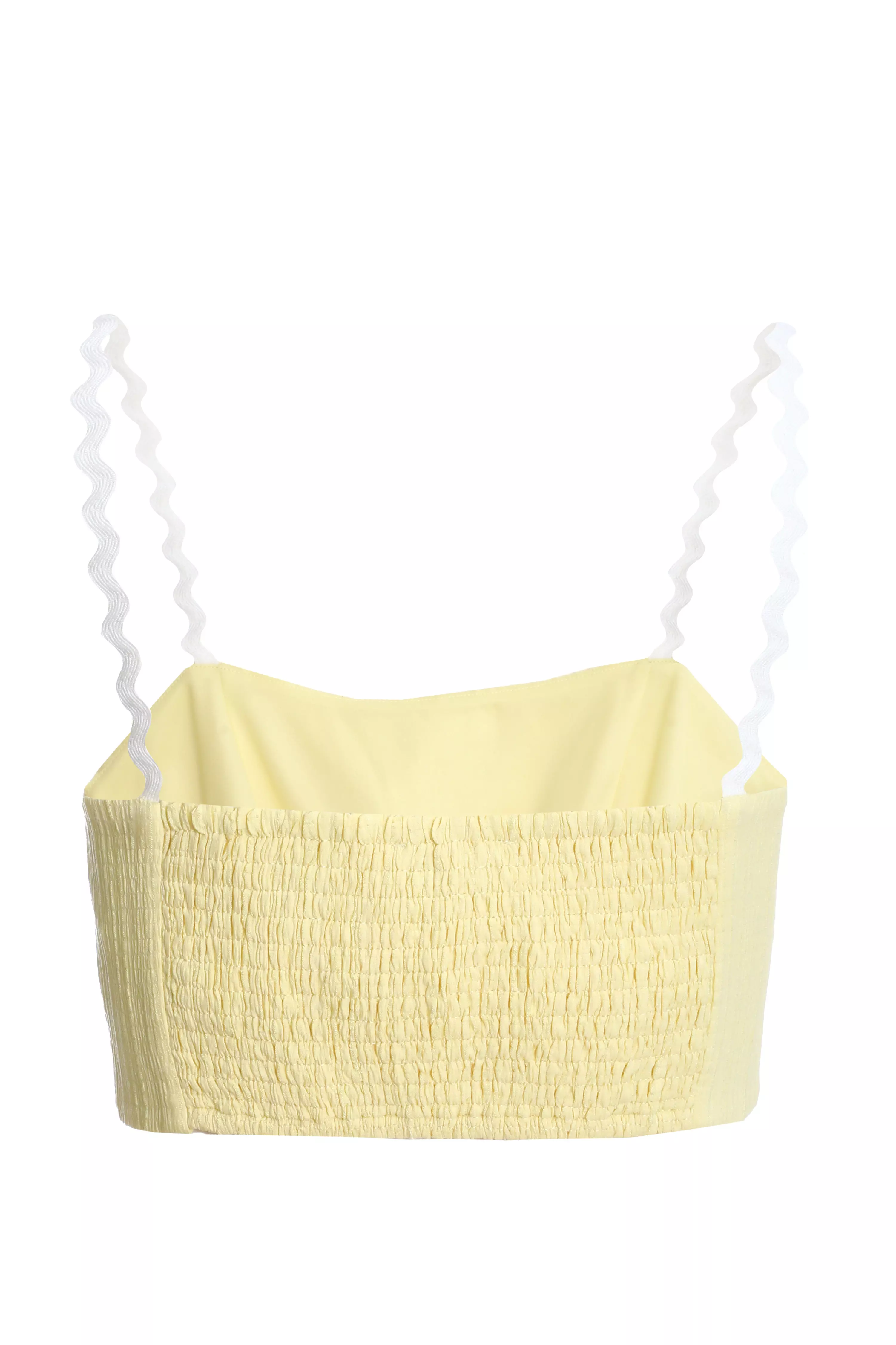 Lemon Wavy Trim Crop Top