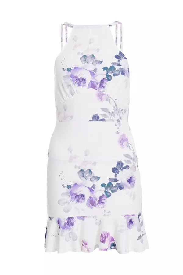 Petite Lilac Floral Bodycon Dress