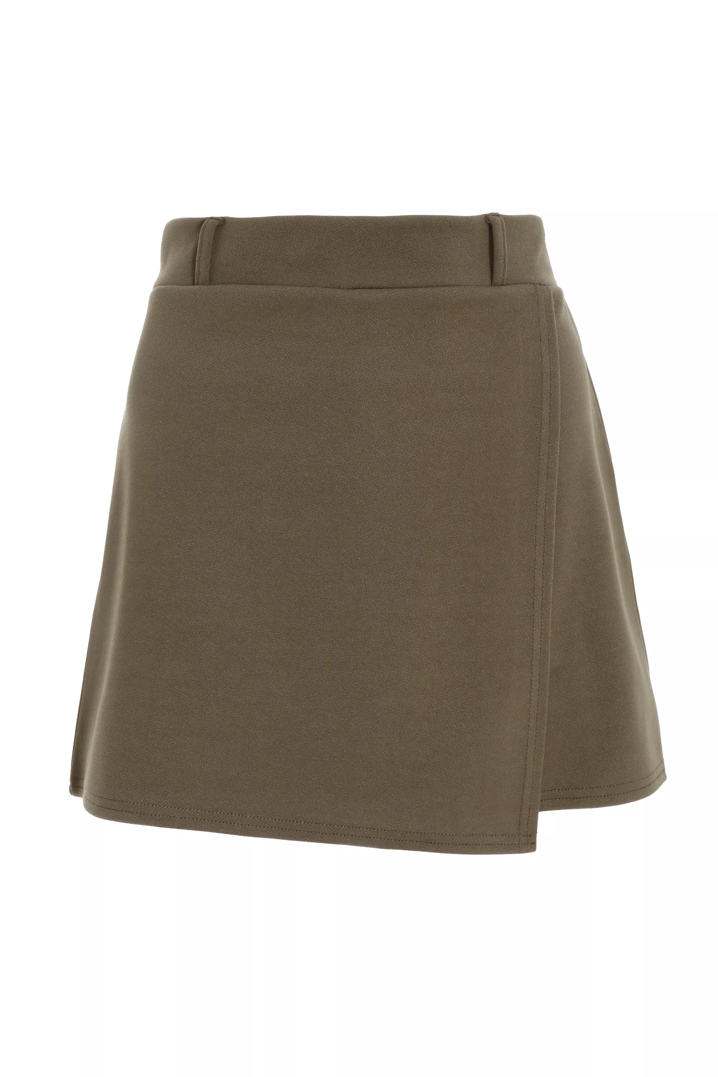 Khaki Wrap Skort