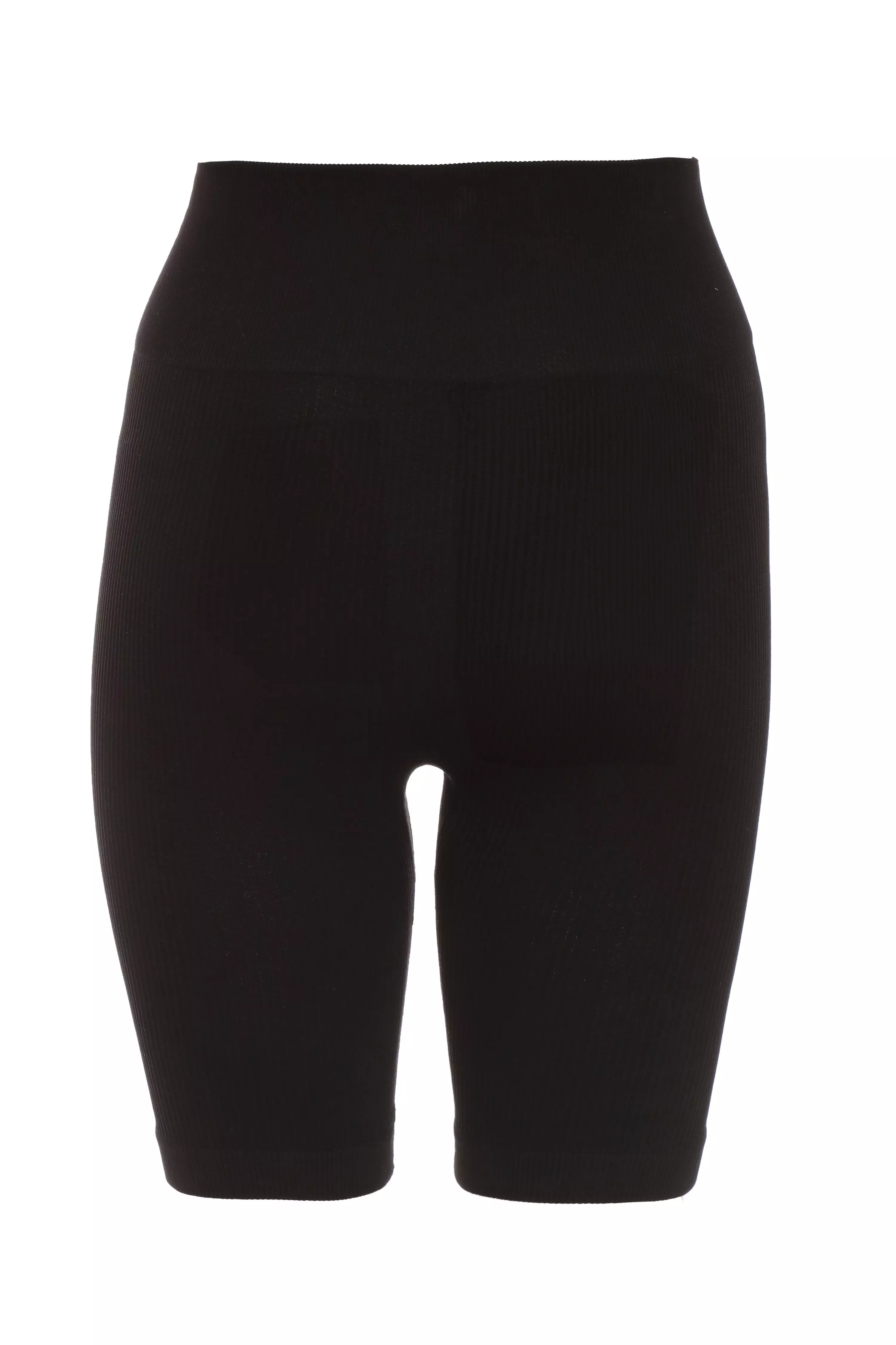 Black Ribbed Cycling Shorts