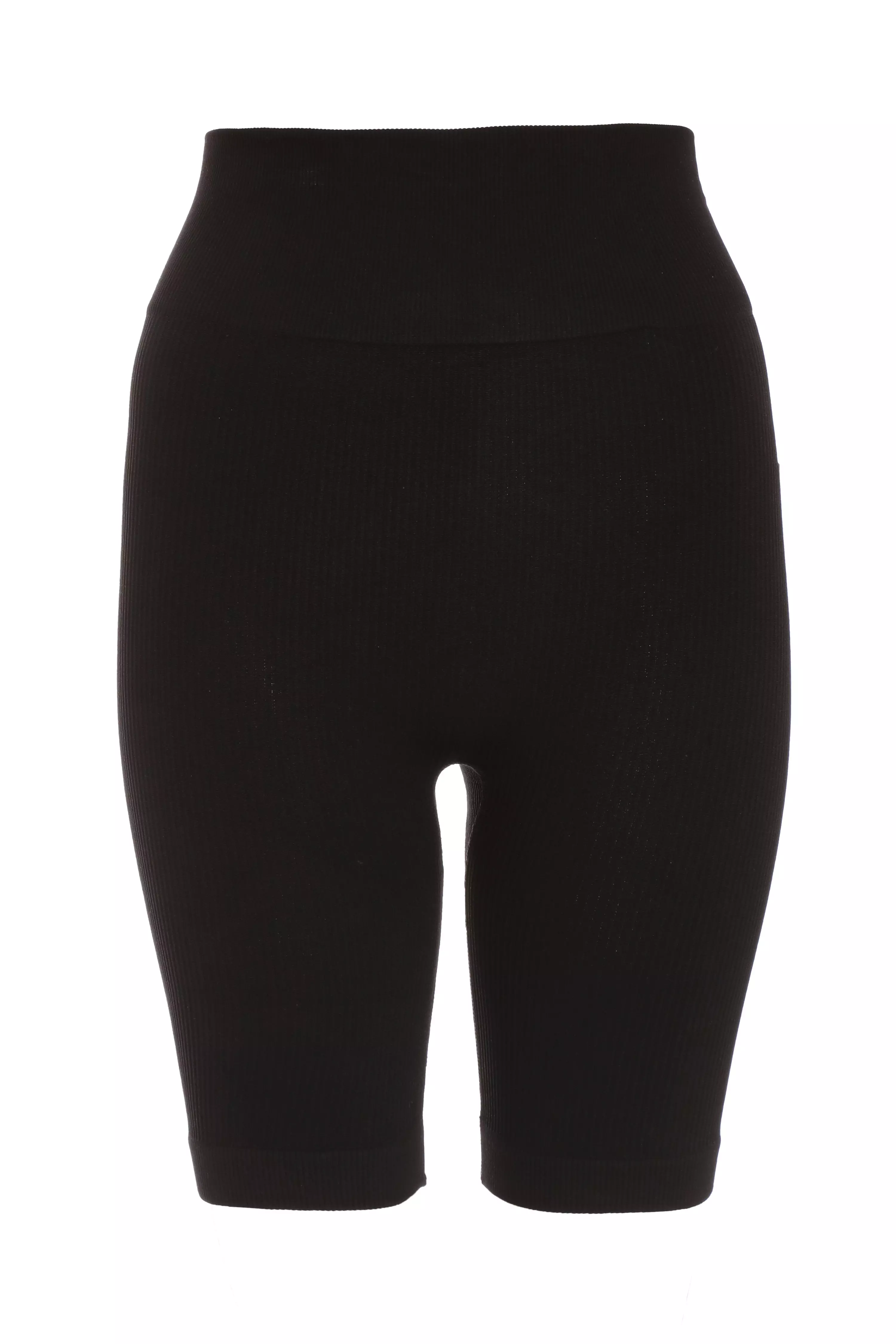 Black Ribbed Cycling Shorts