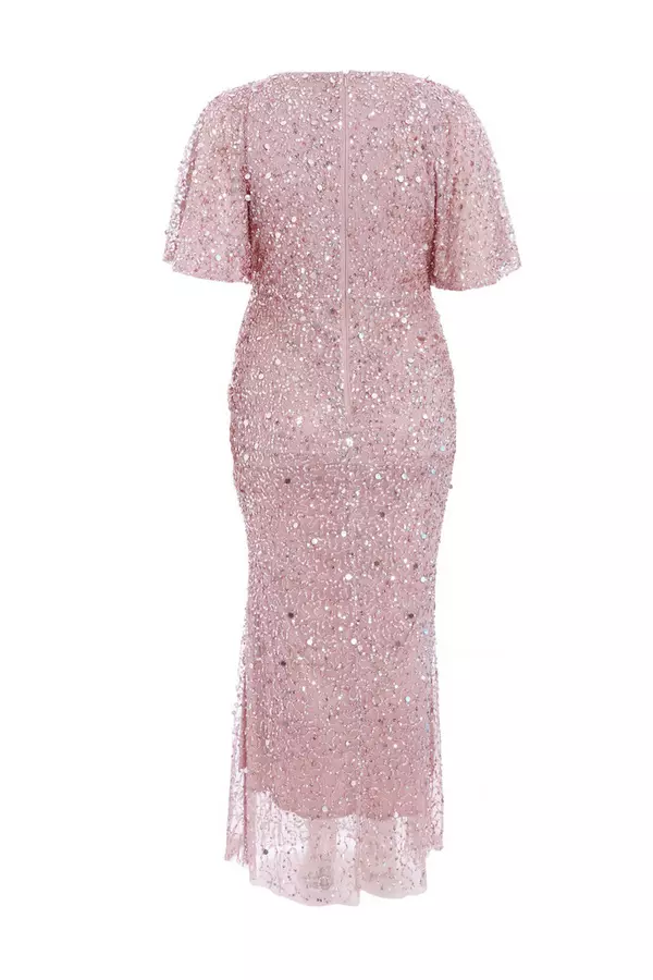 Curve Pink Embellished Maxi Dress