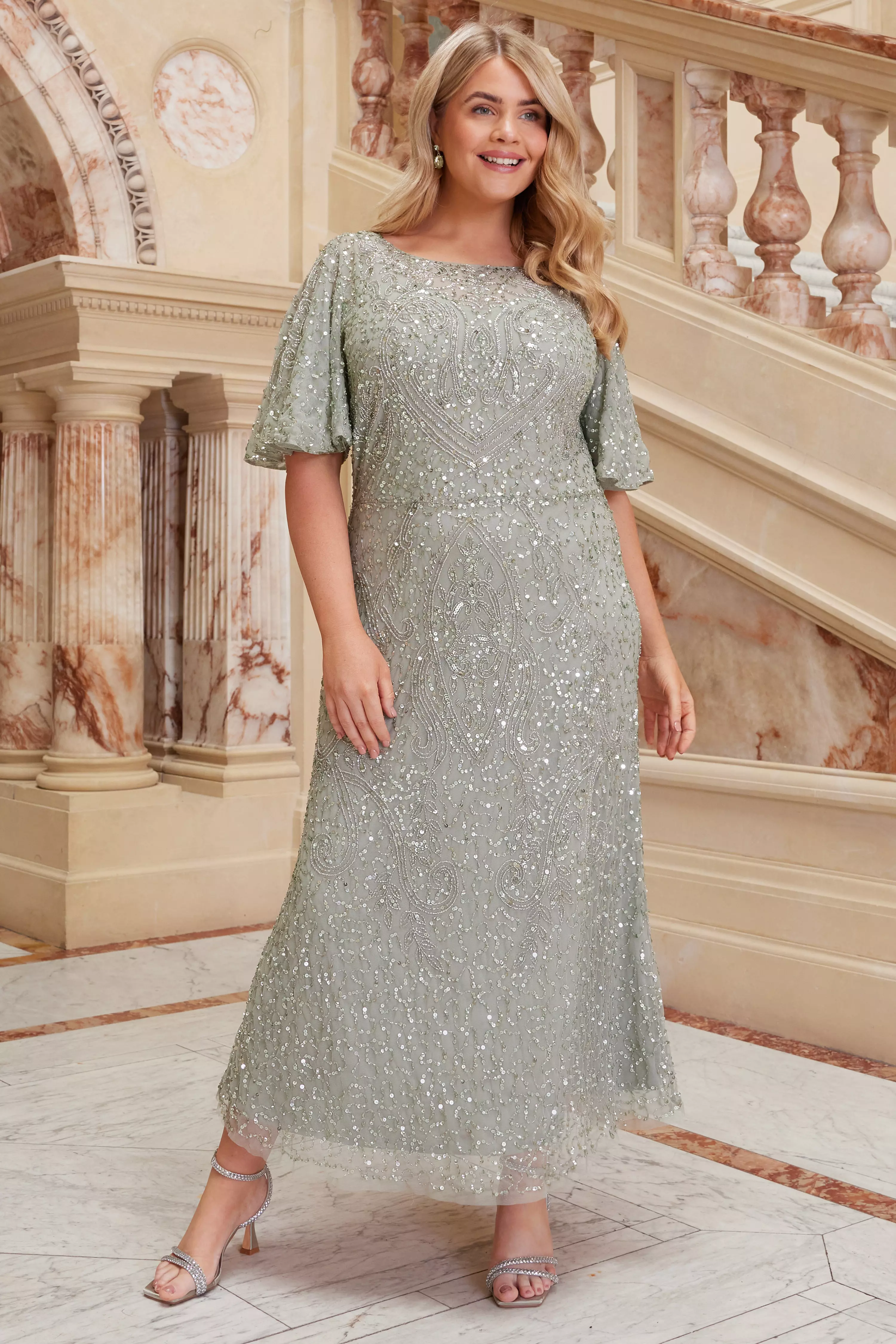 Curve Sage Embellished Midaxi Dress