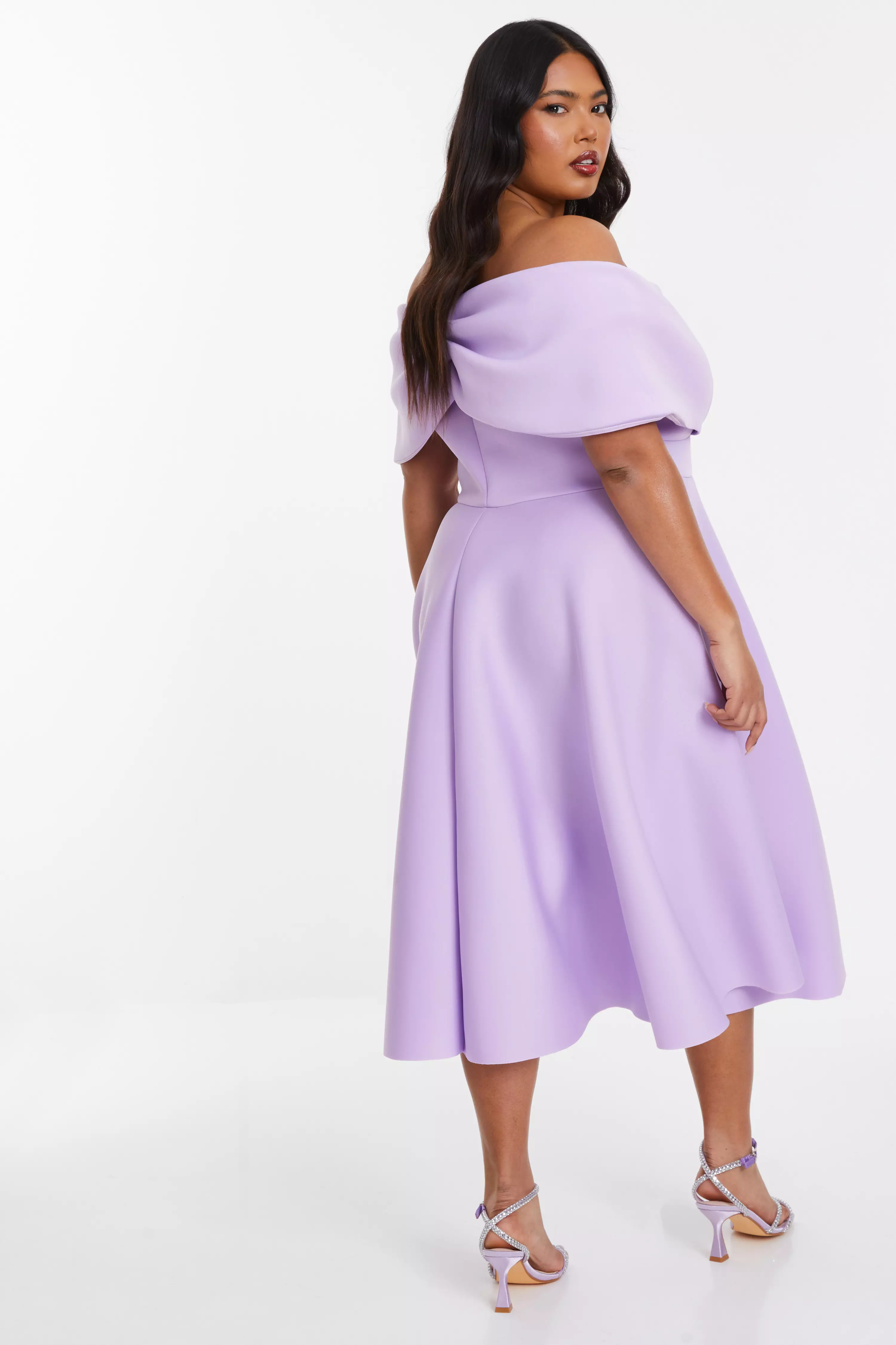 Curve Lilac Midi Skater Dress