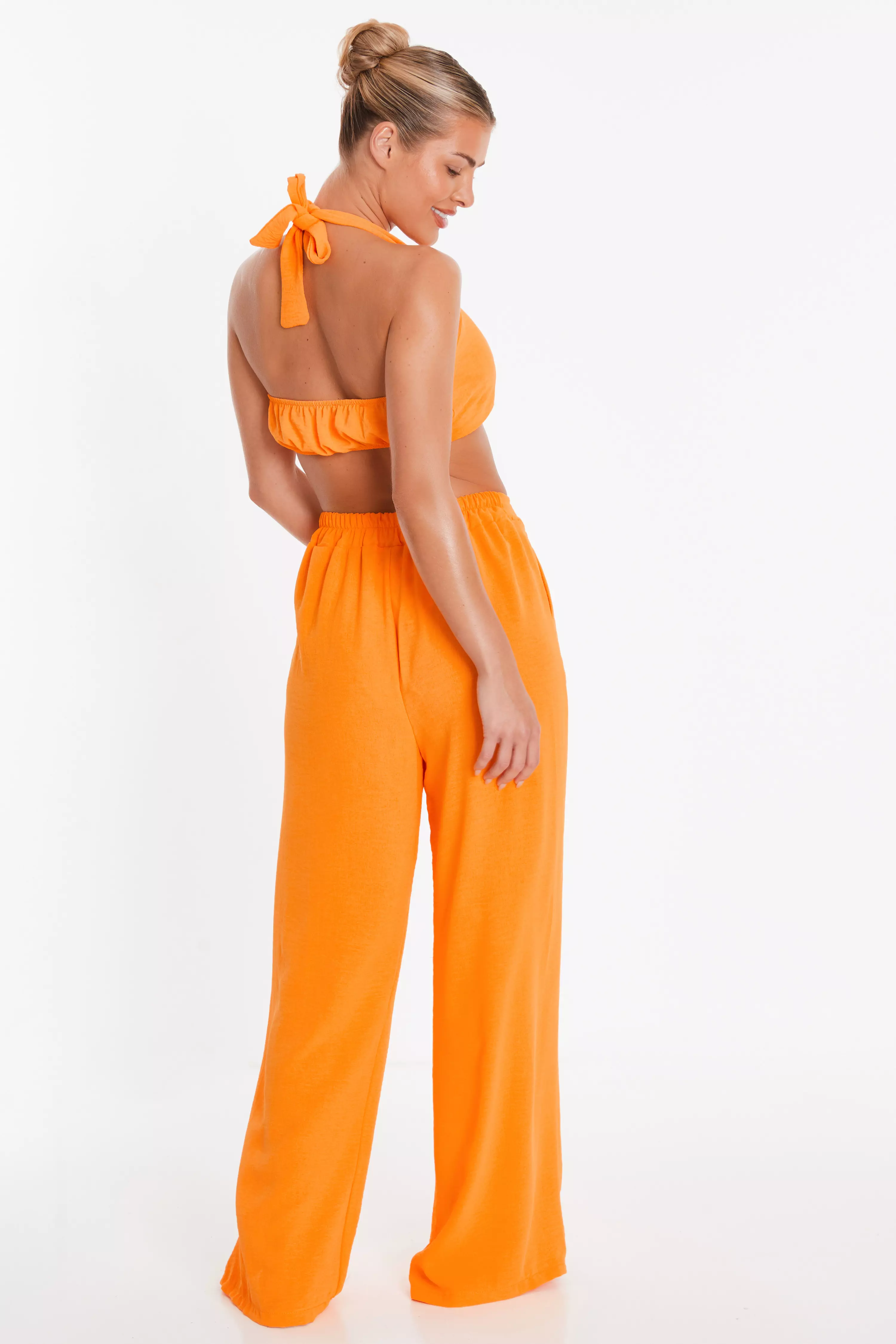 Orange Wide Leg Trousers